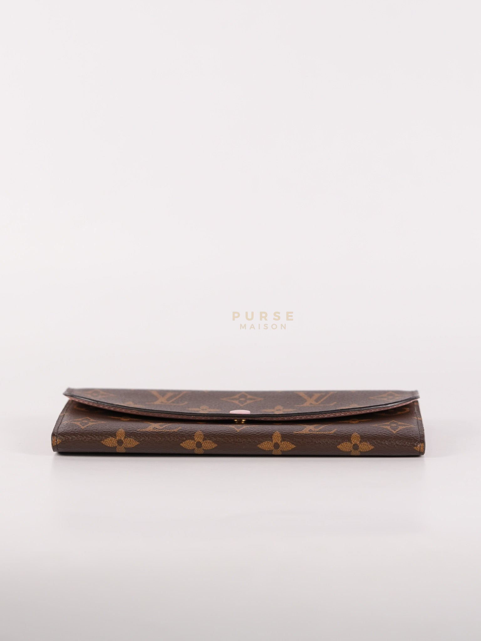 Emilie Monogram Canvas Long Wallet in Rose Ballerine Interior (SN5109) | Purse Maison Luxury Bags Shop