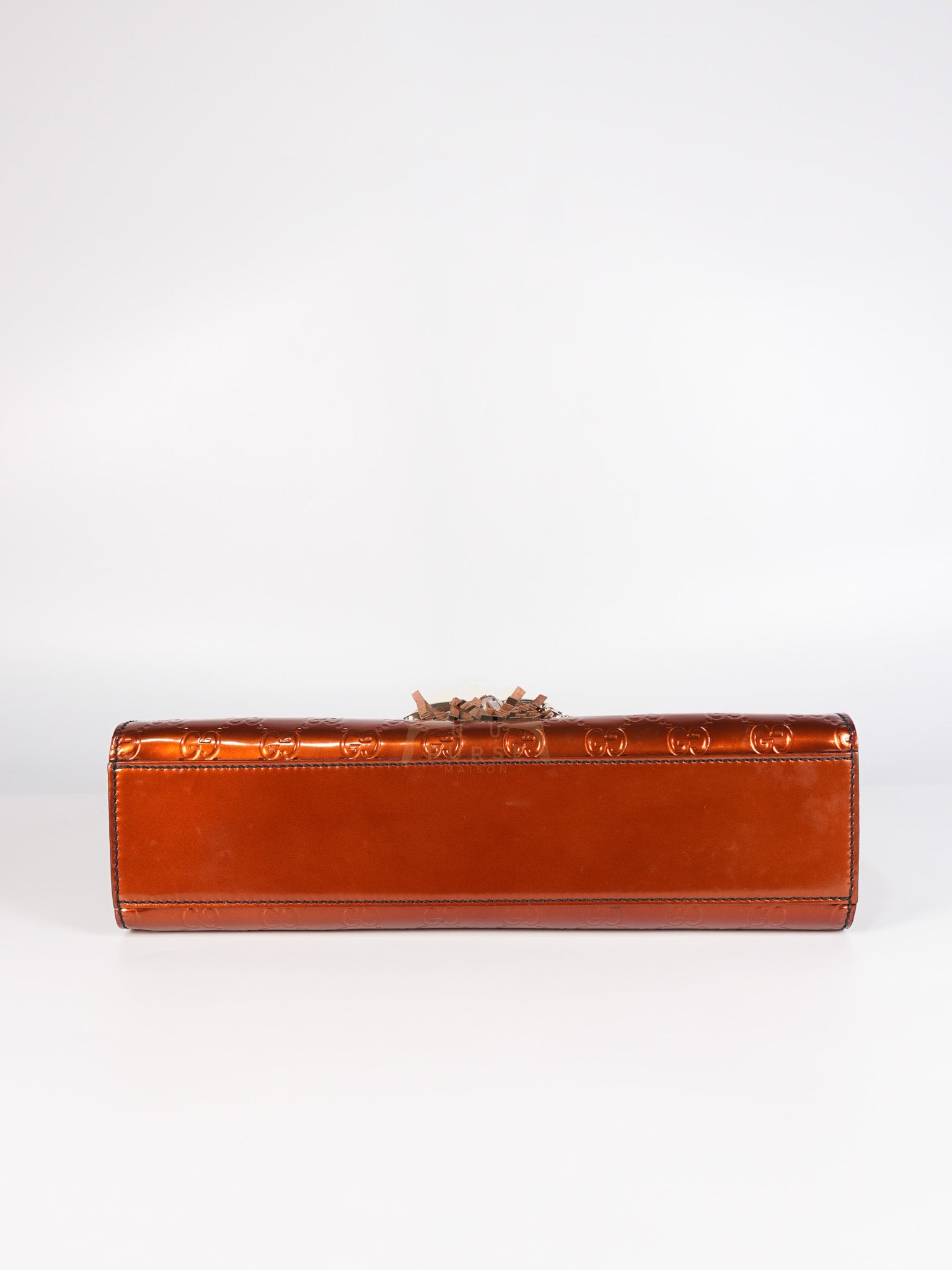 Emily Medium Metallic Guccissima Patent Orange Leather Chain Shoulder Bag | Purse Maison Luxury Bags Shop