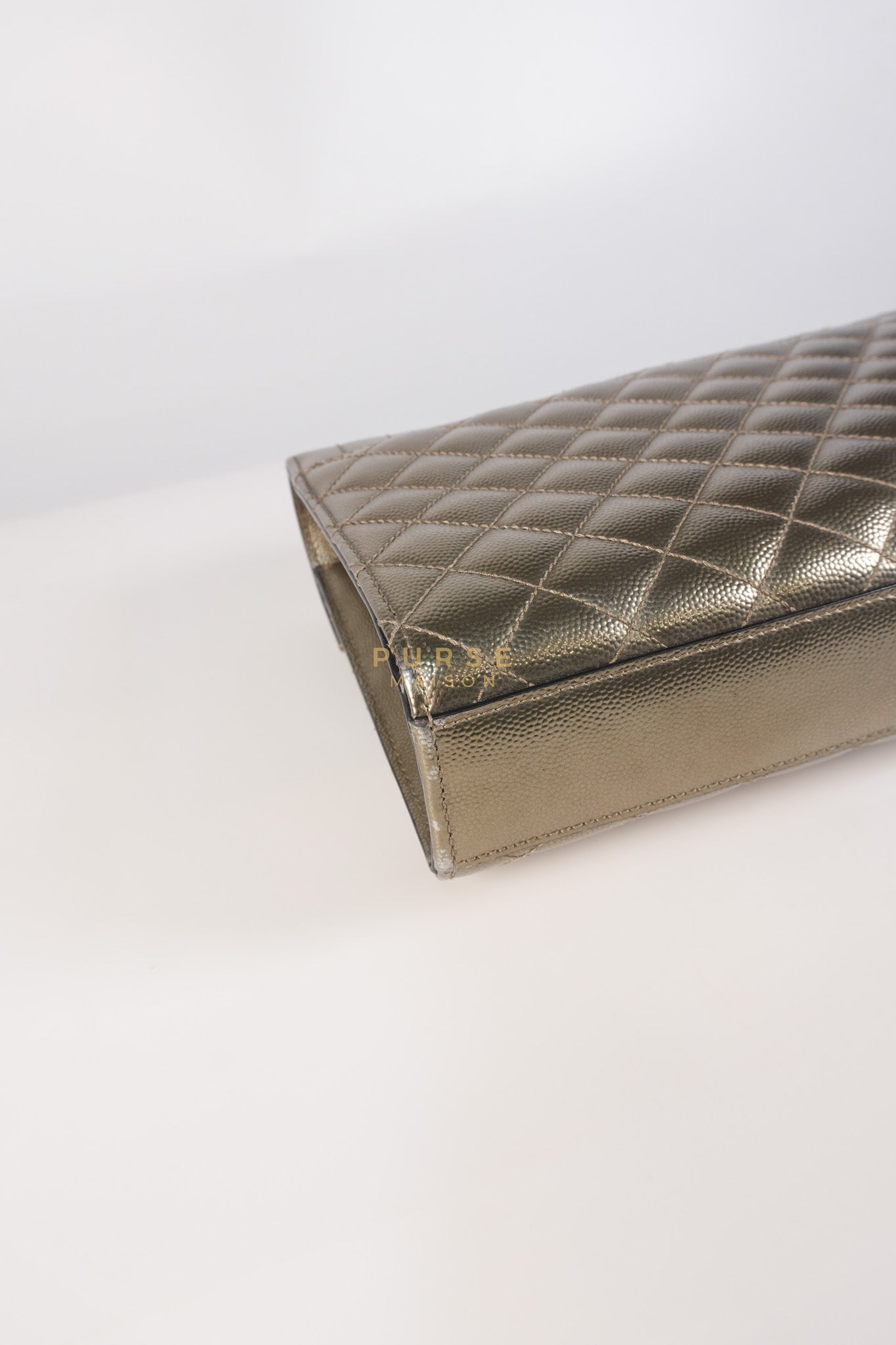 Envelope Bag in Metallic Grain de Poudre Leather | Purse Maison Luxury Bags Shop