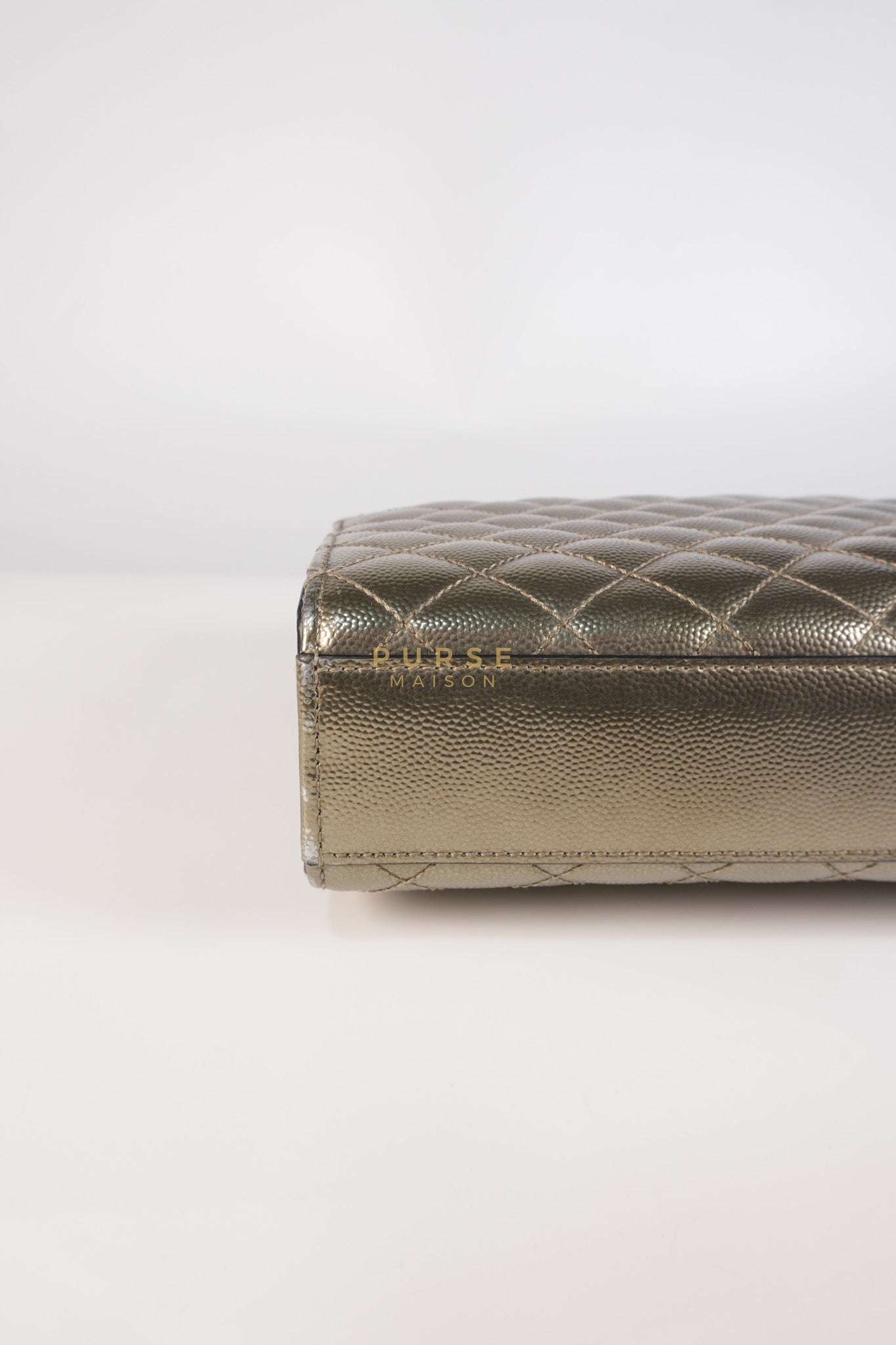 Envelope Bag in Metallic Grain de Poudre Leather | Purse Maison Luxury Bags Shop