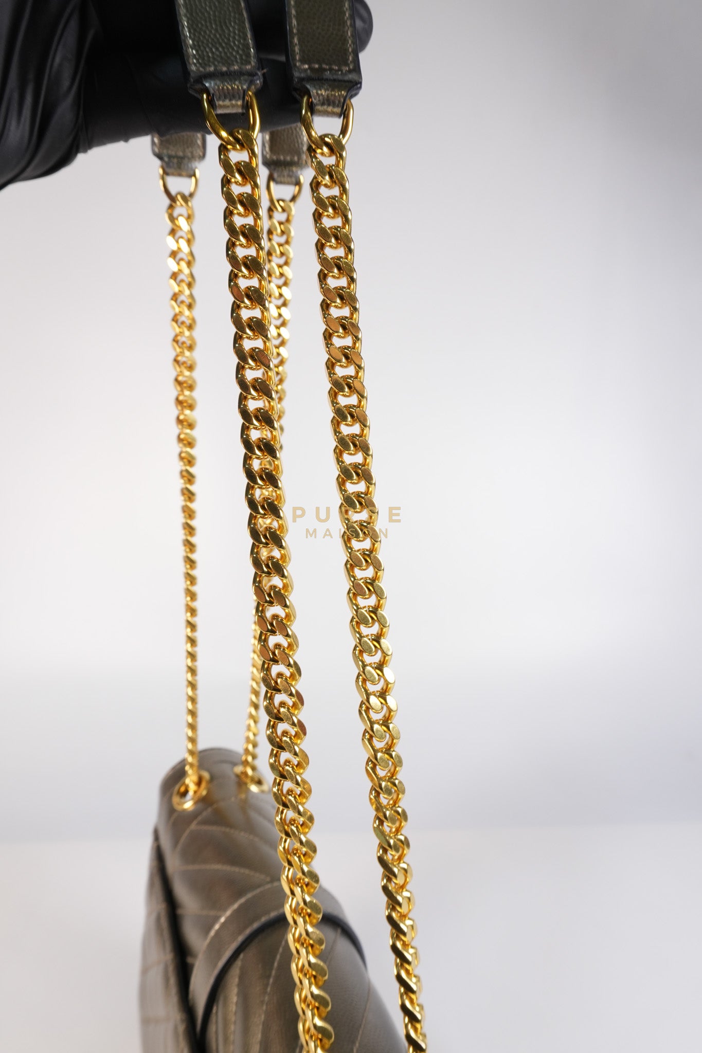 Envelope Bag in Metallic Grain de Poudre Leather | Purse Maison Luxury Bags Shop