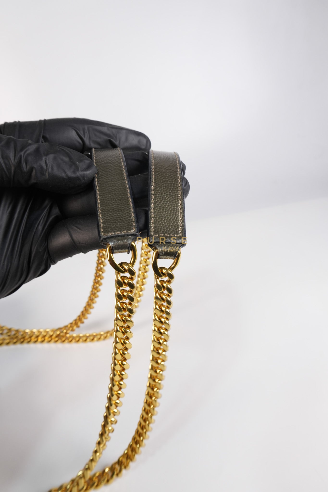 Envelope Bag in Metallic Grain de Poudre Leather | Purse Maison Luxury Bags Shop