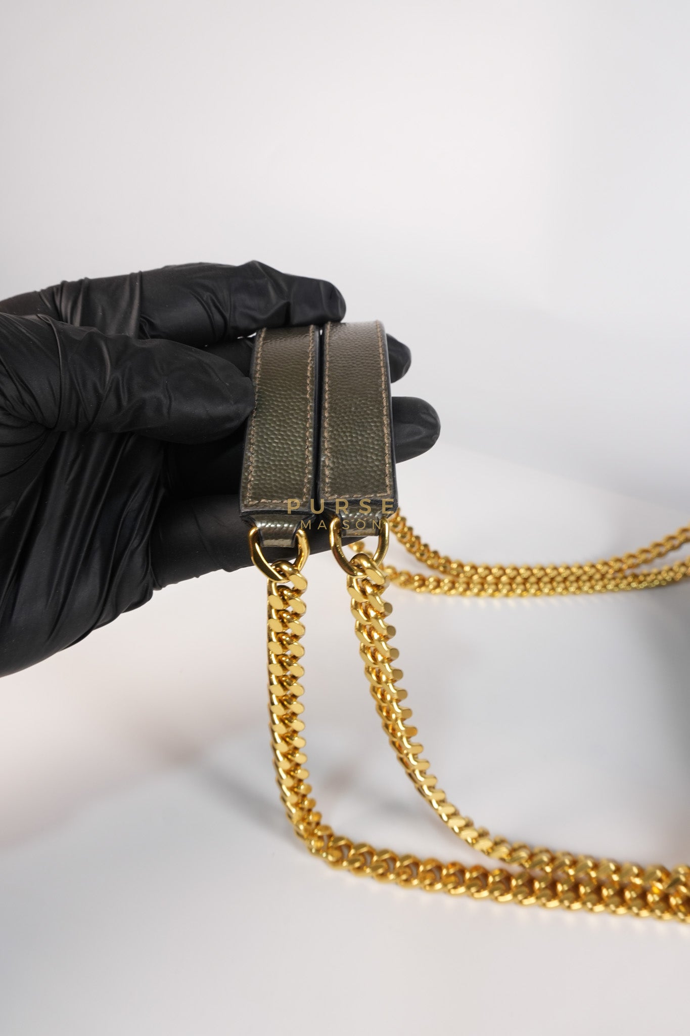 Envelope Bag in Metallic Grain de Poudre Leather | Purse Maison Luxury Bags Shop