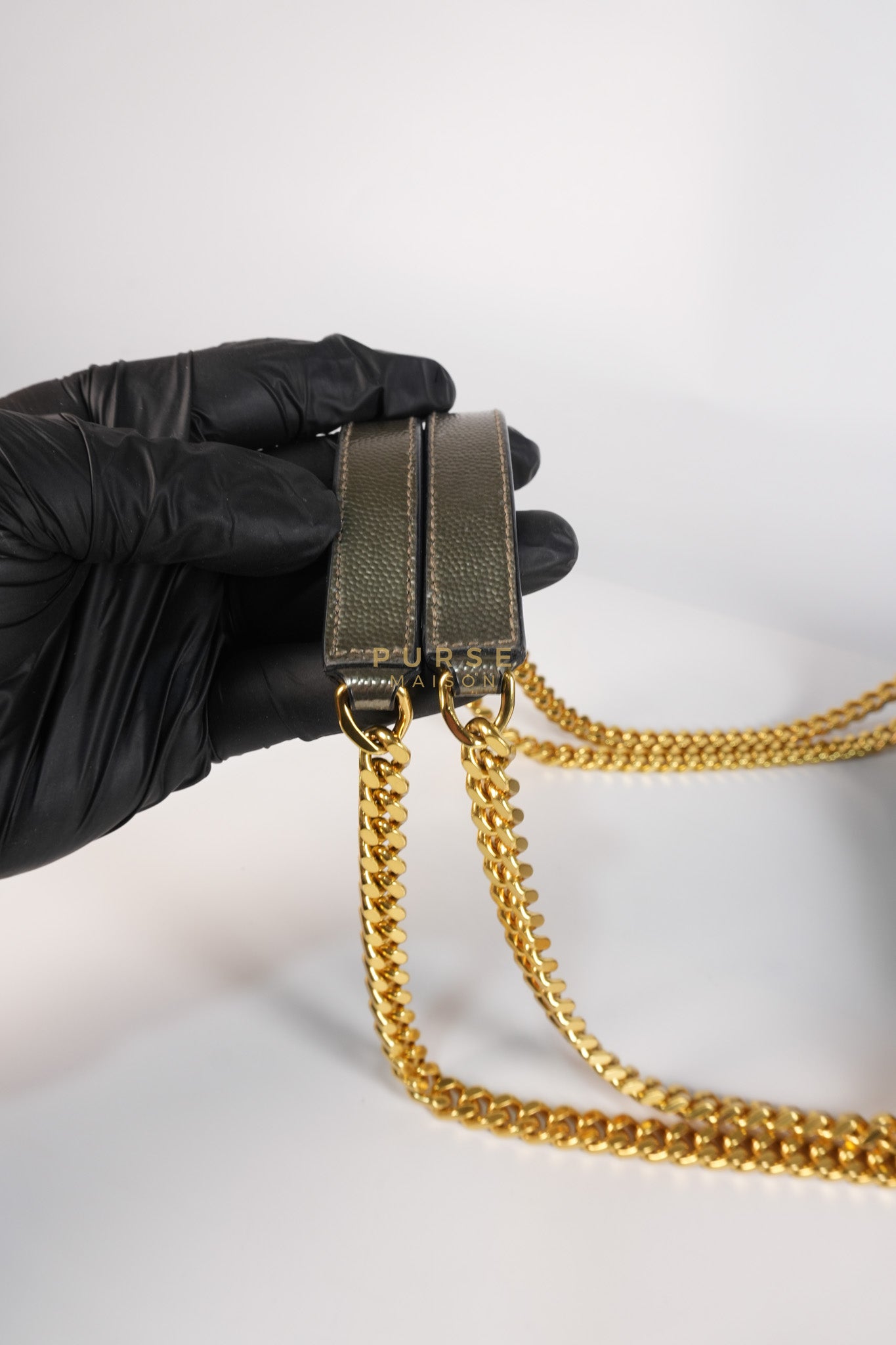 Envelope Bag in Metallic Grain de Poudre Leather | Purse Maison Luxury Bags Shop