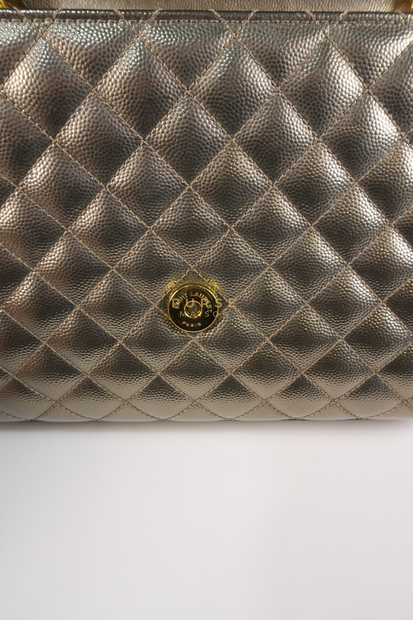 Envelope Bag in Metallic Grain de Poudre Leather | Purse Maison Luxury Bags Shop