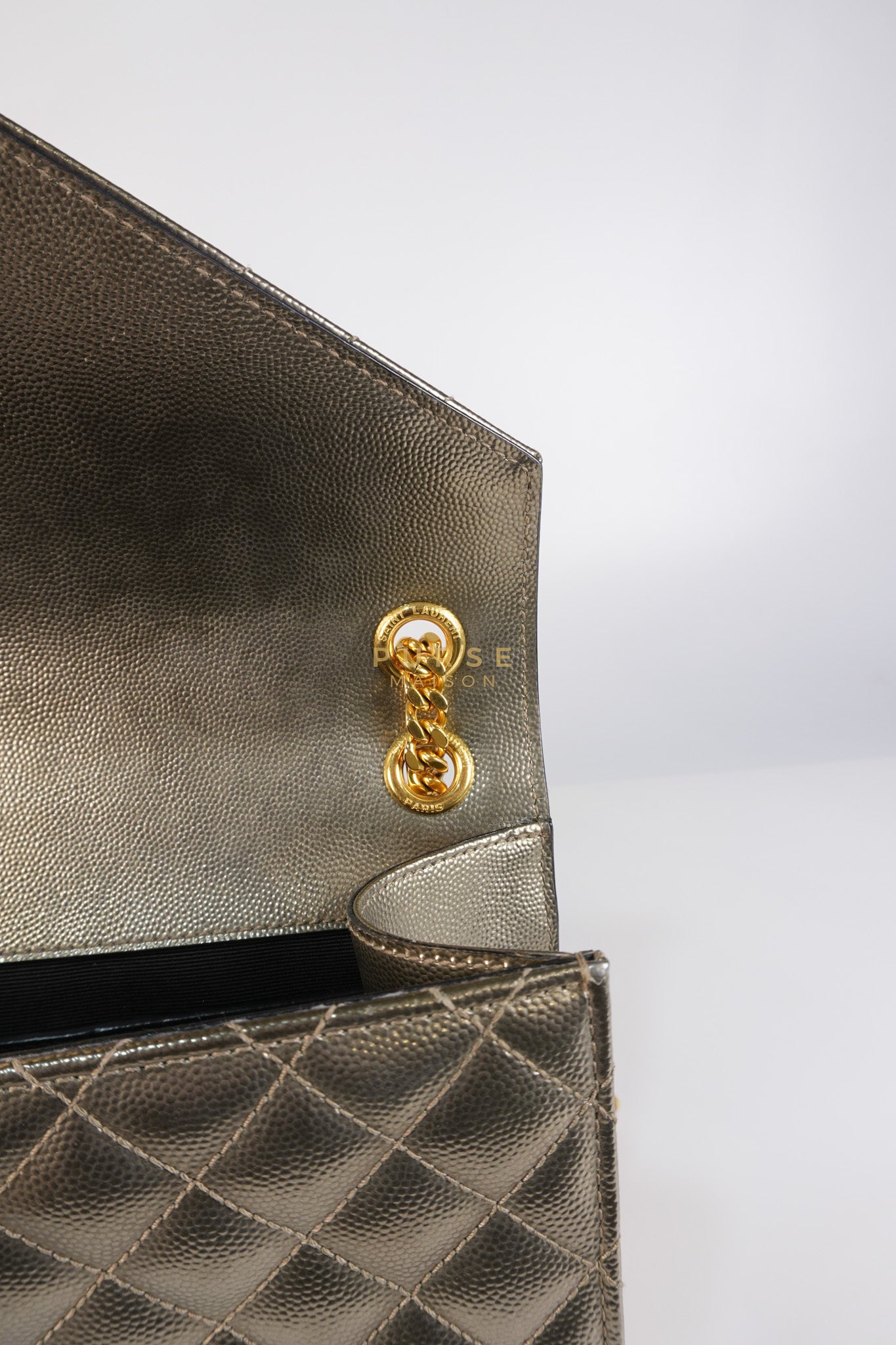 Envelope Bag in Metallic Grain de Poudre Leather | Purse Maison Luxury Bags Shop