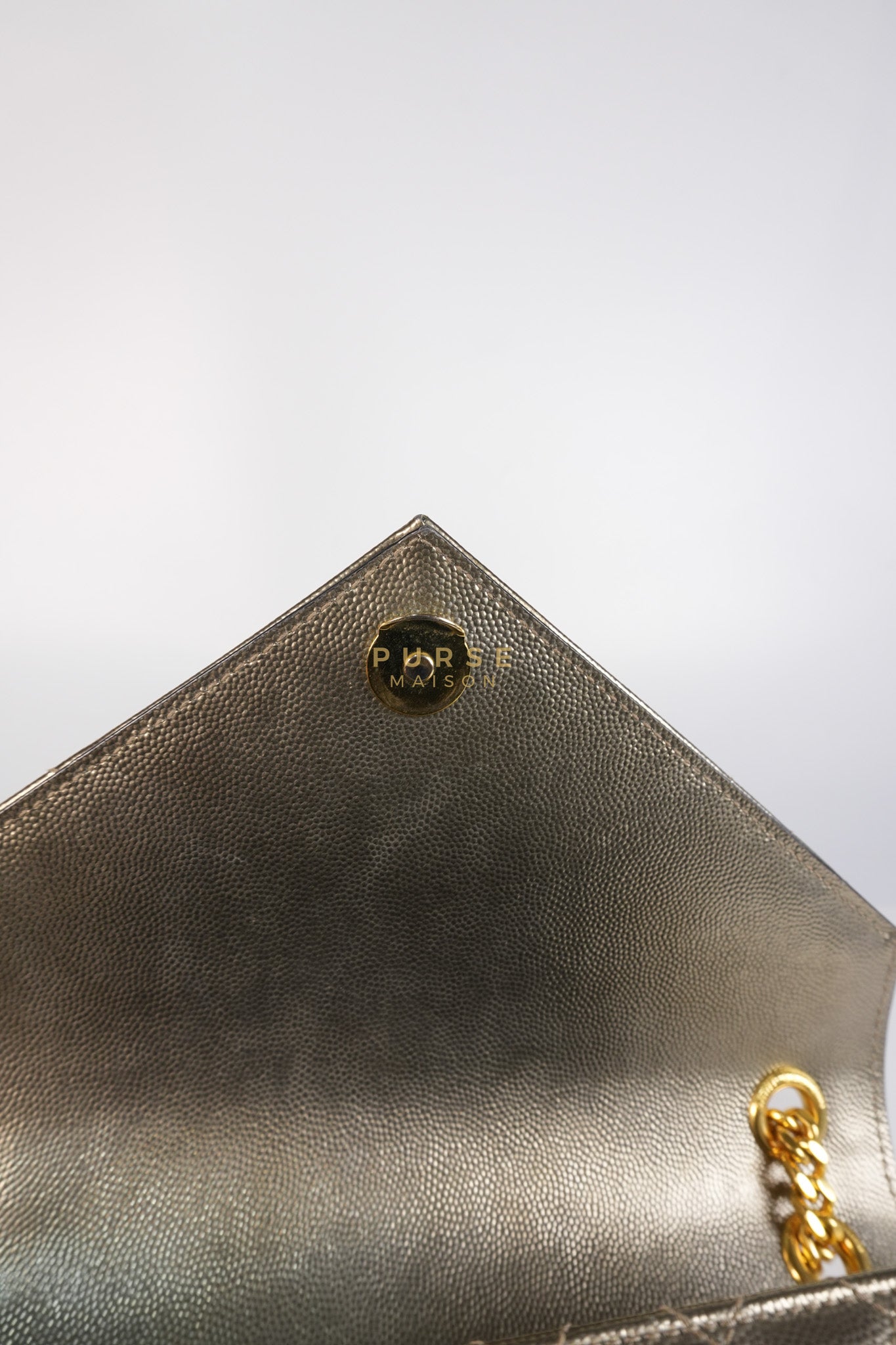 Envelope Bag in Metallic Grain de Poudre Leather | Purse Maison Luxury Bags Shop