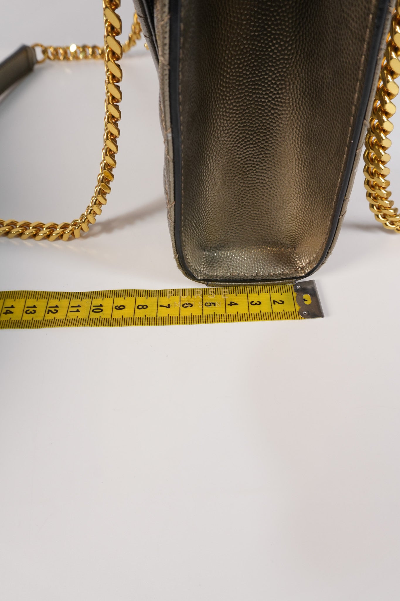 Envelope Bag in Metallic Grain de Poudre Leather | Purse Maison Luxury Bags Shop