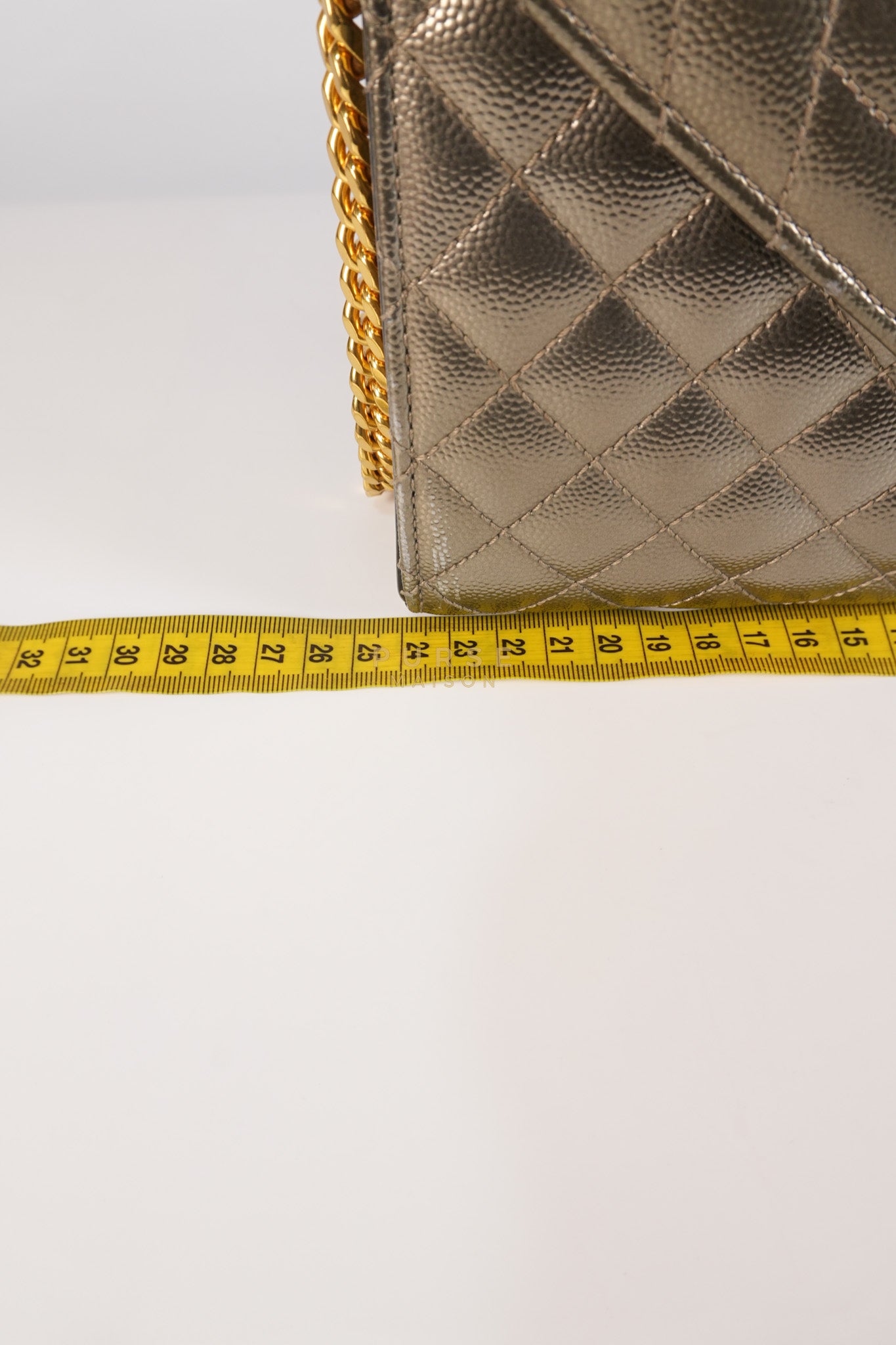 Envelope Bag in Metallic Grain de Poudre Leather | Purse Maison Luxury Bags Shop