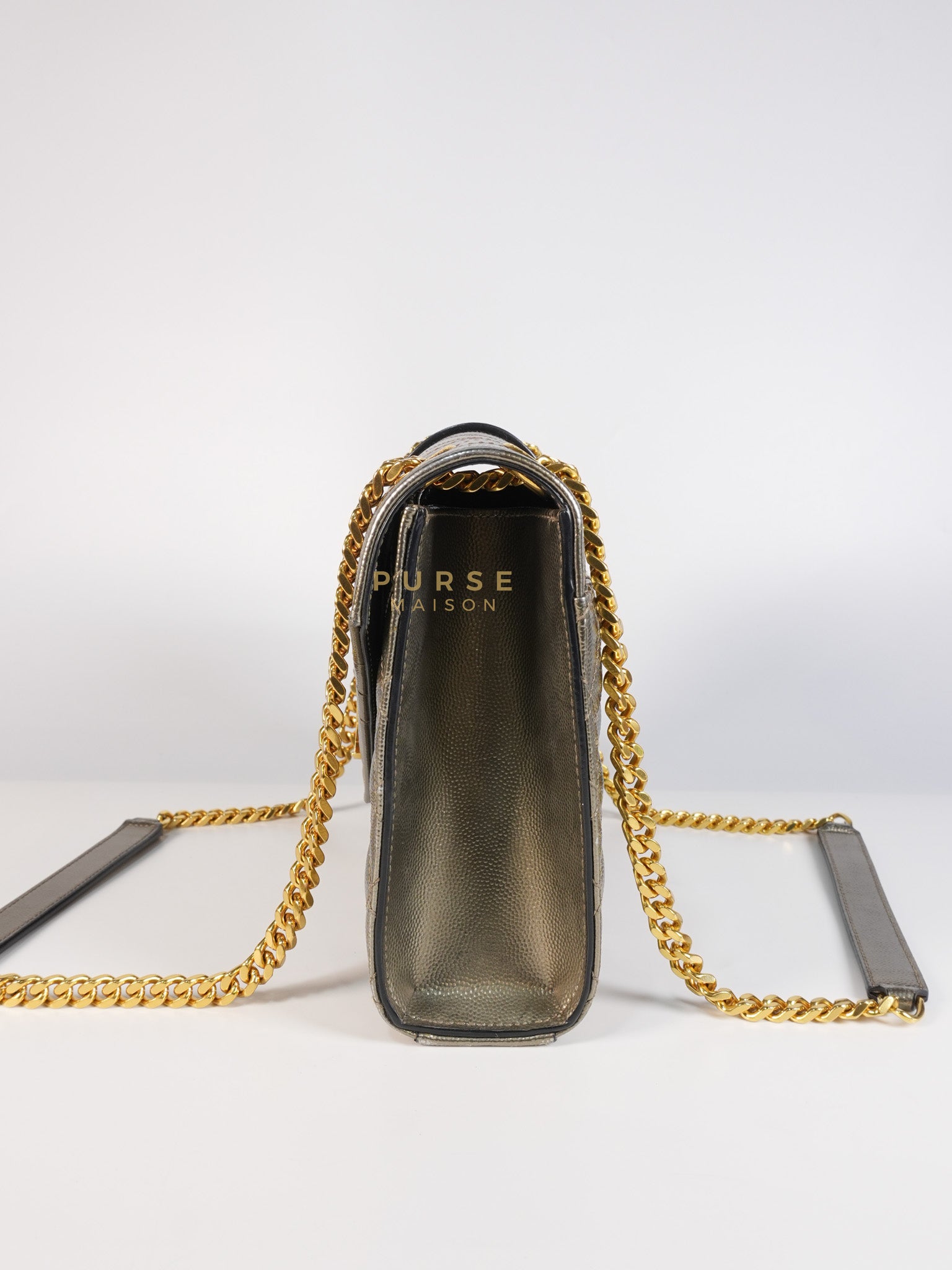 Envelope Bag in Metallic Grain de Poudre Leather | Purse Maison Luxury Bags Shop