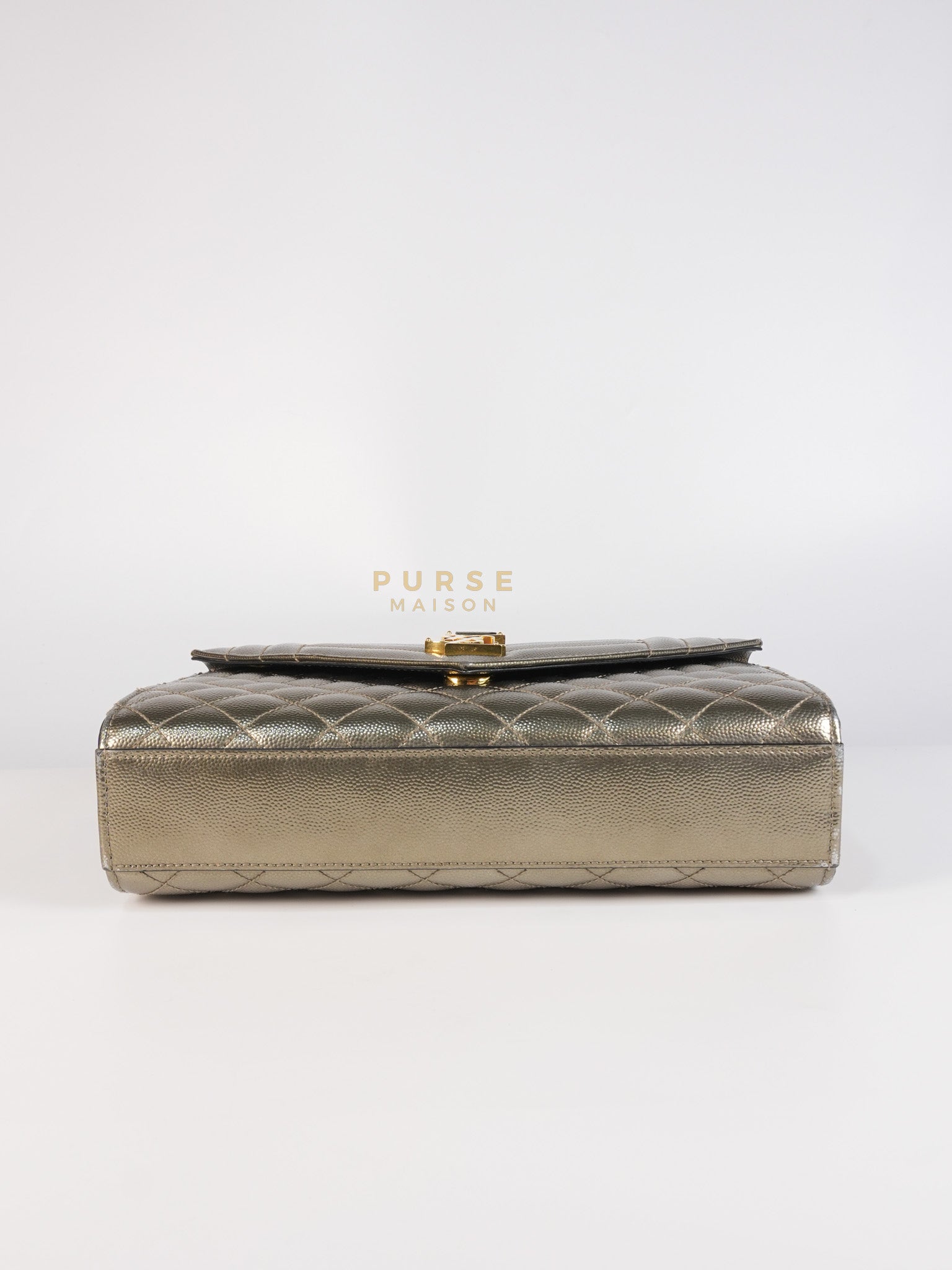 Envelope Bag in Metallic Grain de Poudre Leather | Purse Maison Luxury Bags Shop