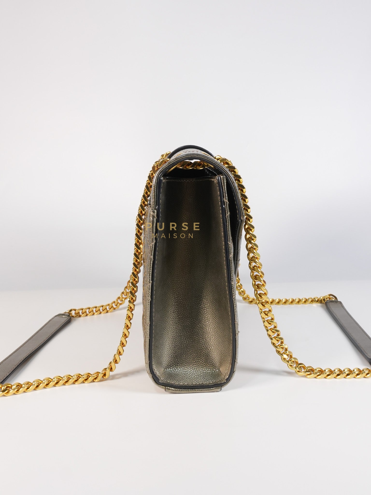 Envelope Bag in Metallic Grain de Poudre Leather | Purse Maison Luxury Bags Shop