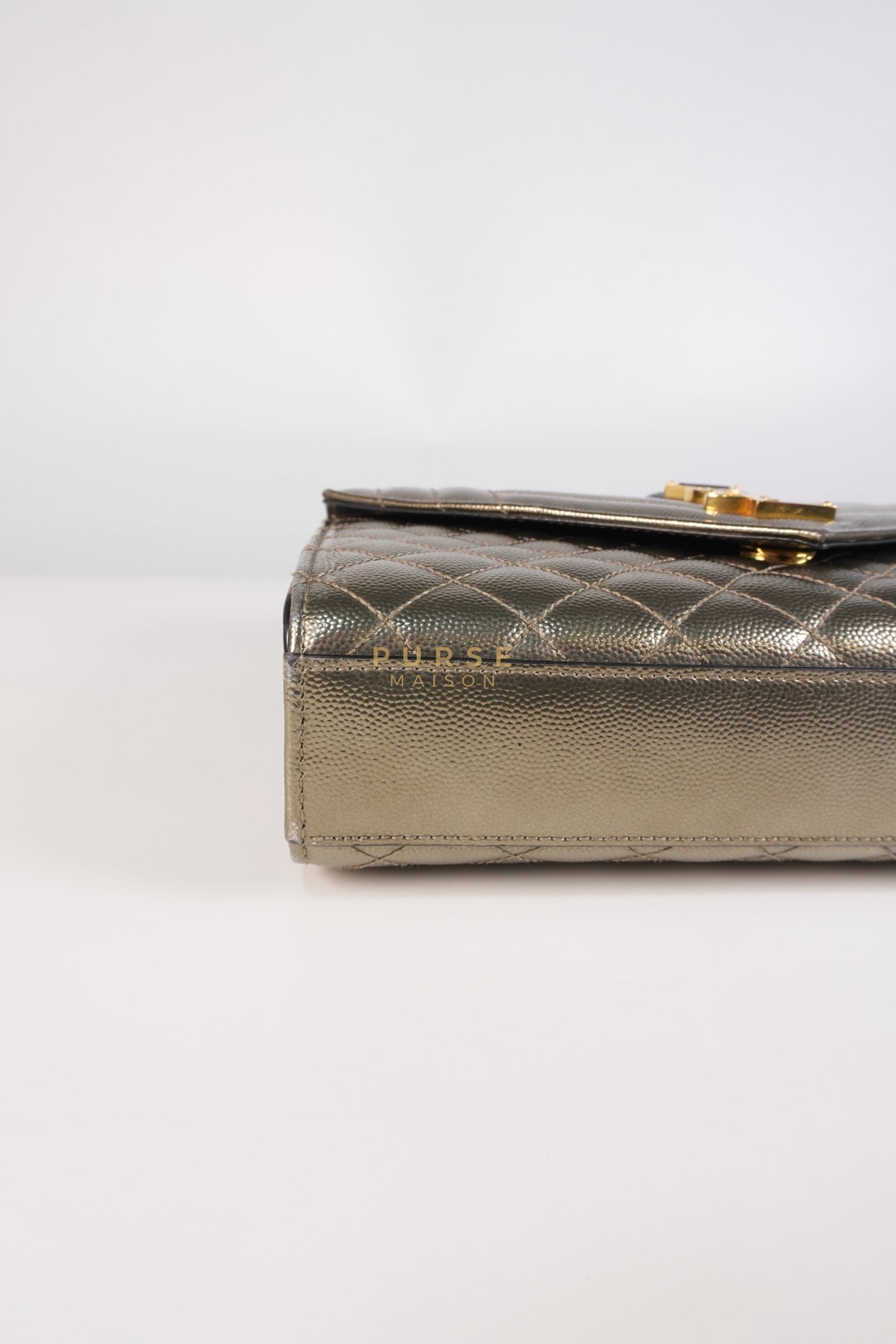 Envelope Bag in Metallic Grain de Poudre Leather | Purse Maison Luxury Bags Shop