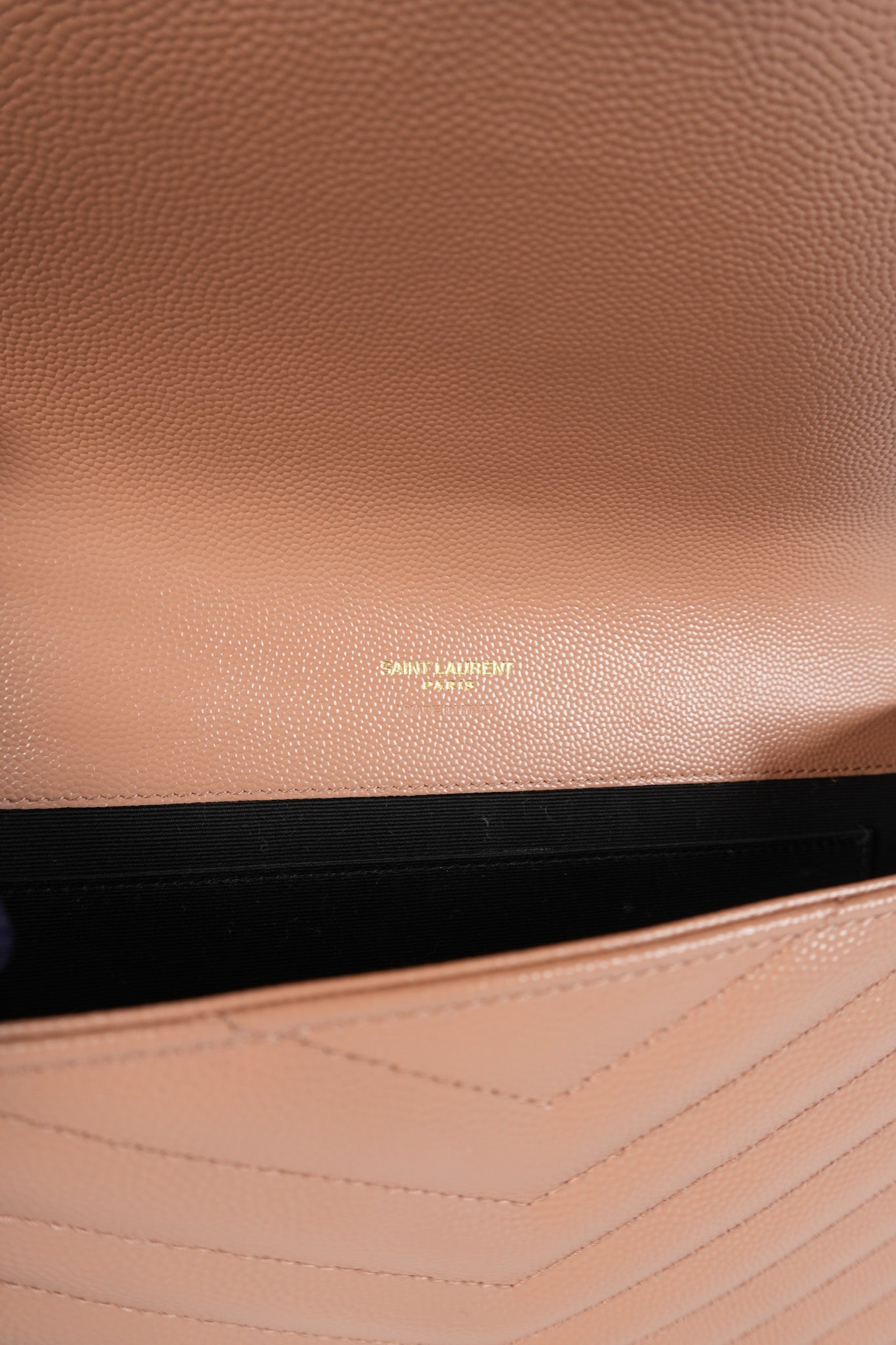 Envelope Clutch Bag in Beige Grain De Poudre Leather & Gold Hardware | Purse Maison Luxury Bags Shop