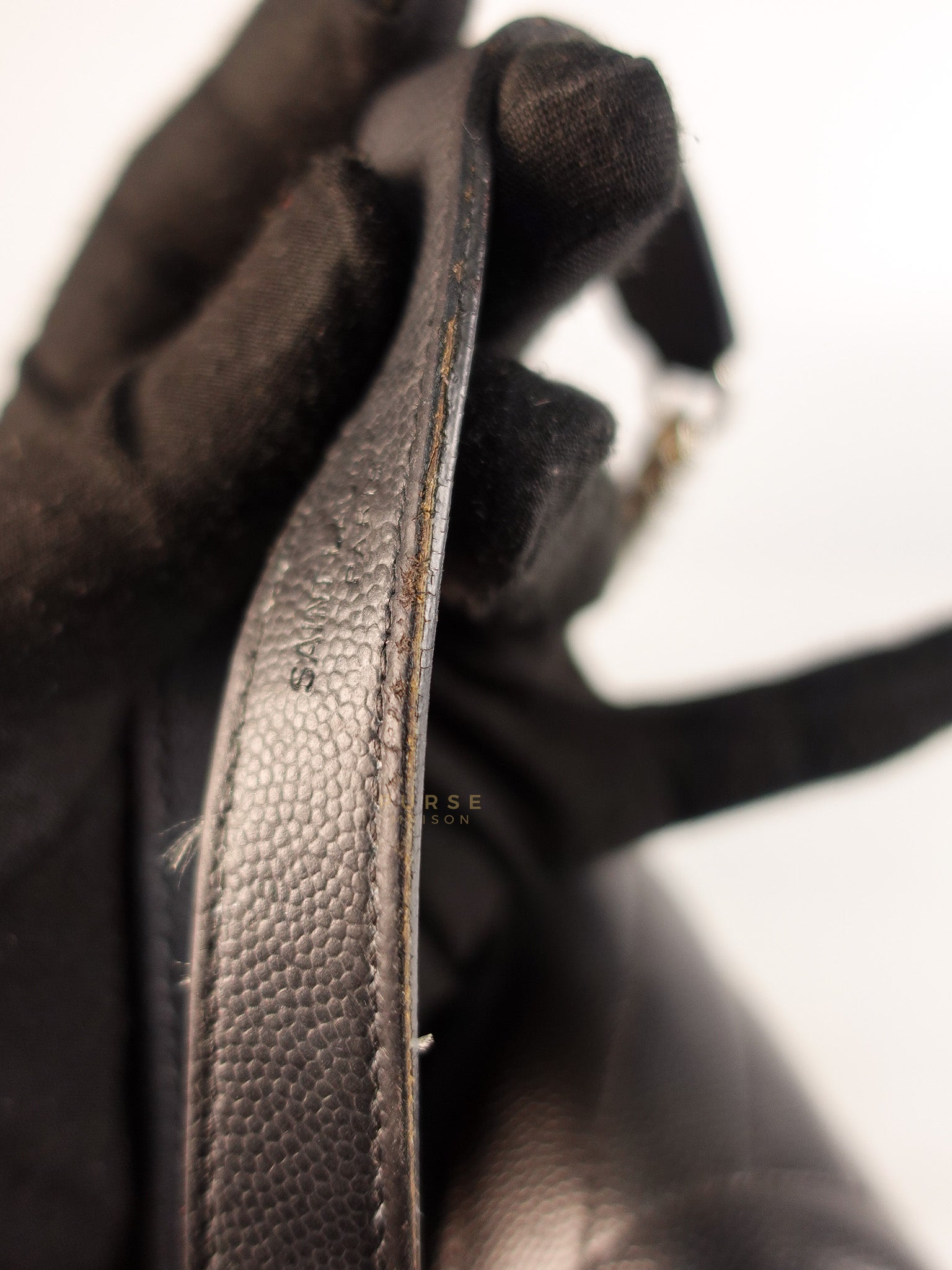 Envelope Large Shoulder Bag in Black Tri Quilted Grained Leather & Silver Hardware | Purse Maison Luxury Bags Shop