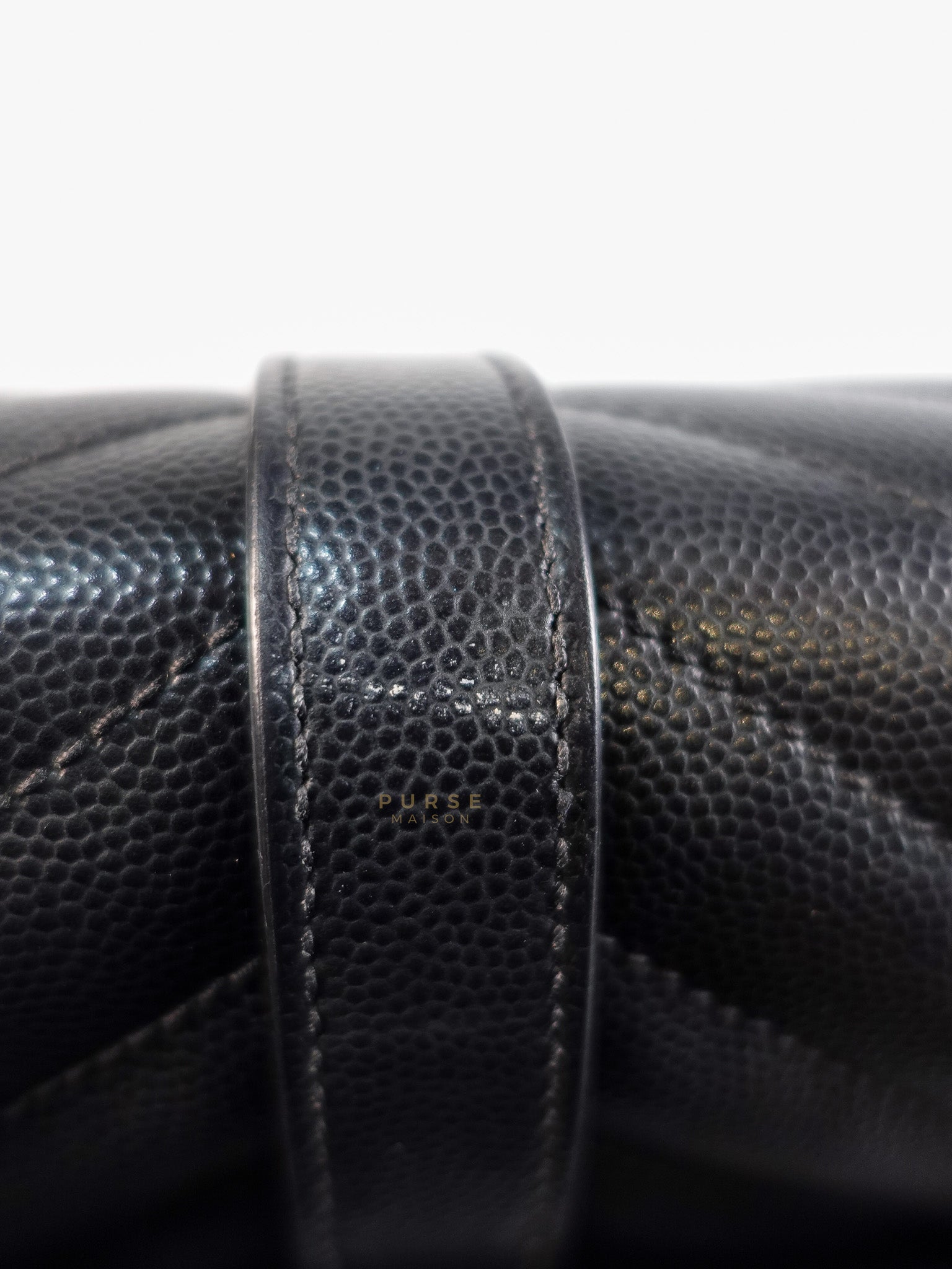 Envelope Large Shoulder Bag in Black Tri Quilted Grained Leather & Silver Hardware | Purse Maison Luxury Bags Shop