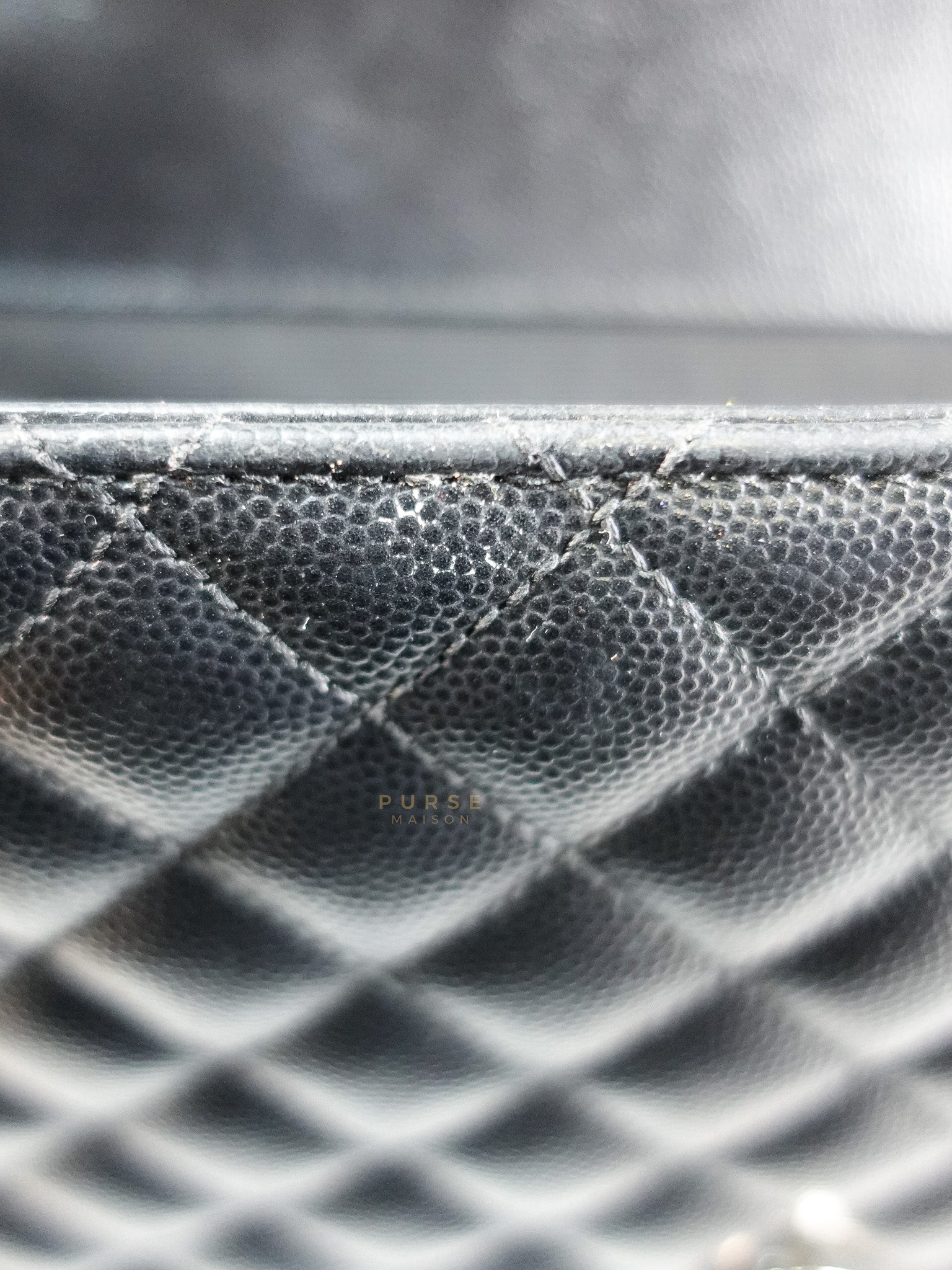 Envelope Large Shoulder Bag in Black Tri Quilted Grained Leather & Silver Hardware | Purse Maison Luxury Bags Shop