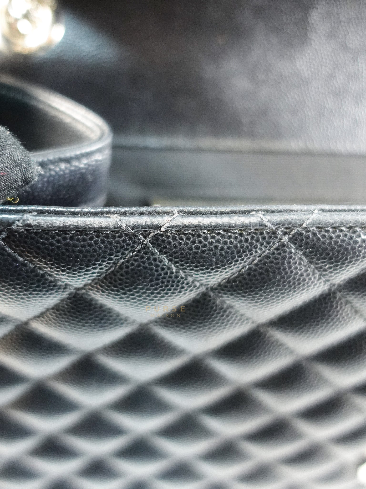 Envelope Large Shoulder Bag in Black Tri Quilted Grained Leather & Silver Hardware | Purse Maison Luxury Bags Shop