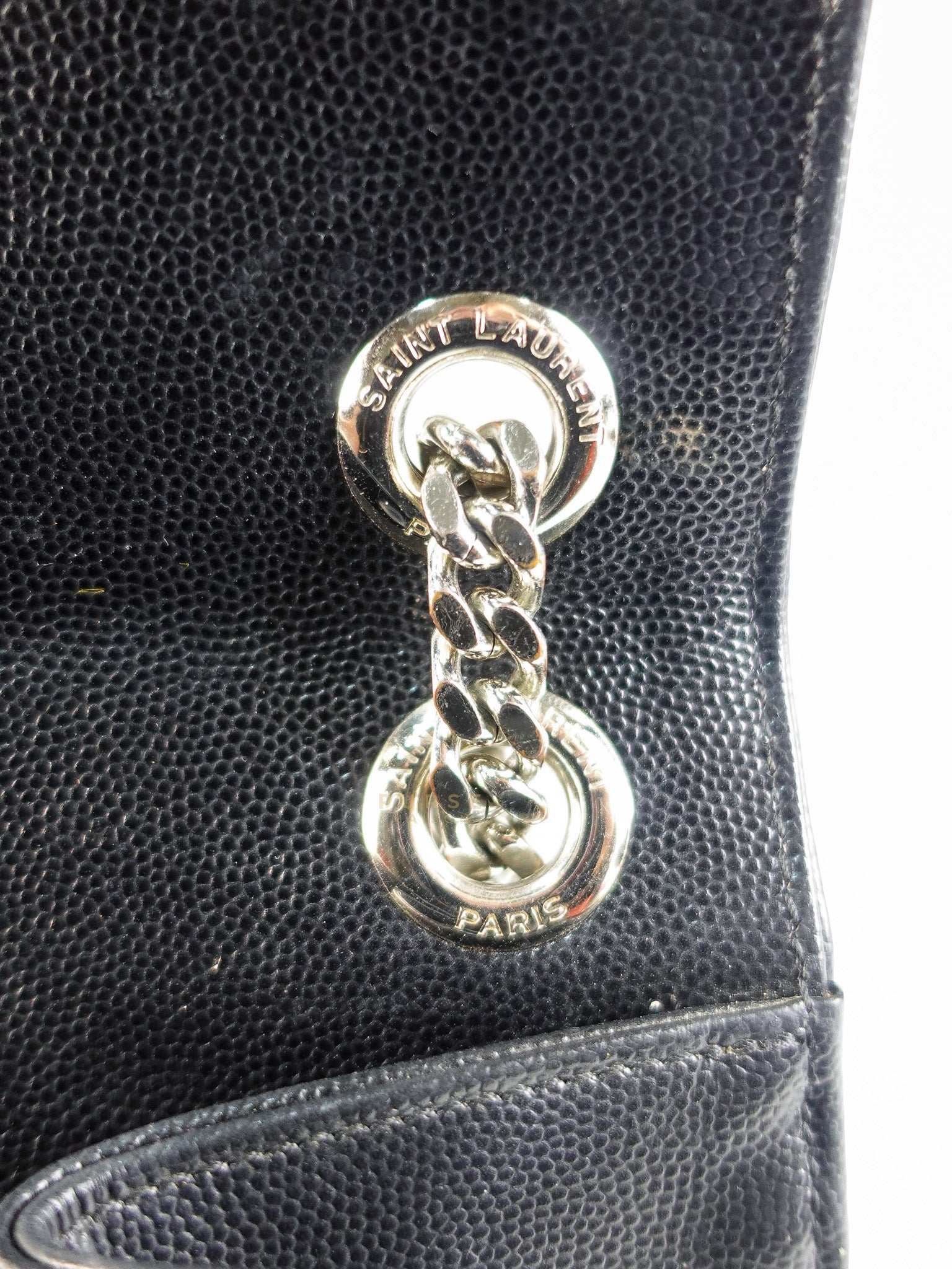 Envelope Large Shoulder Bag in Black Tri Quilted Grained Leather & Silver Hardware | Purse Maison Luxury Bags Shop