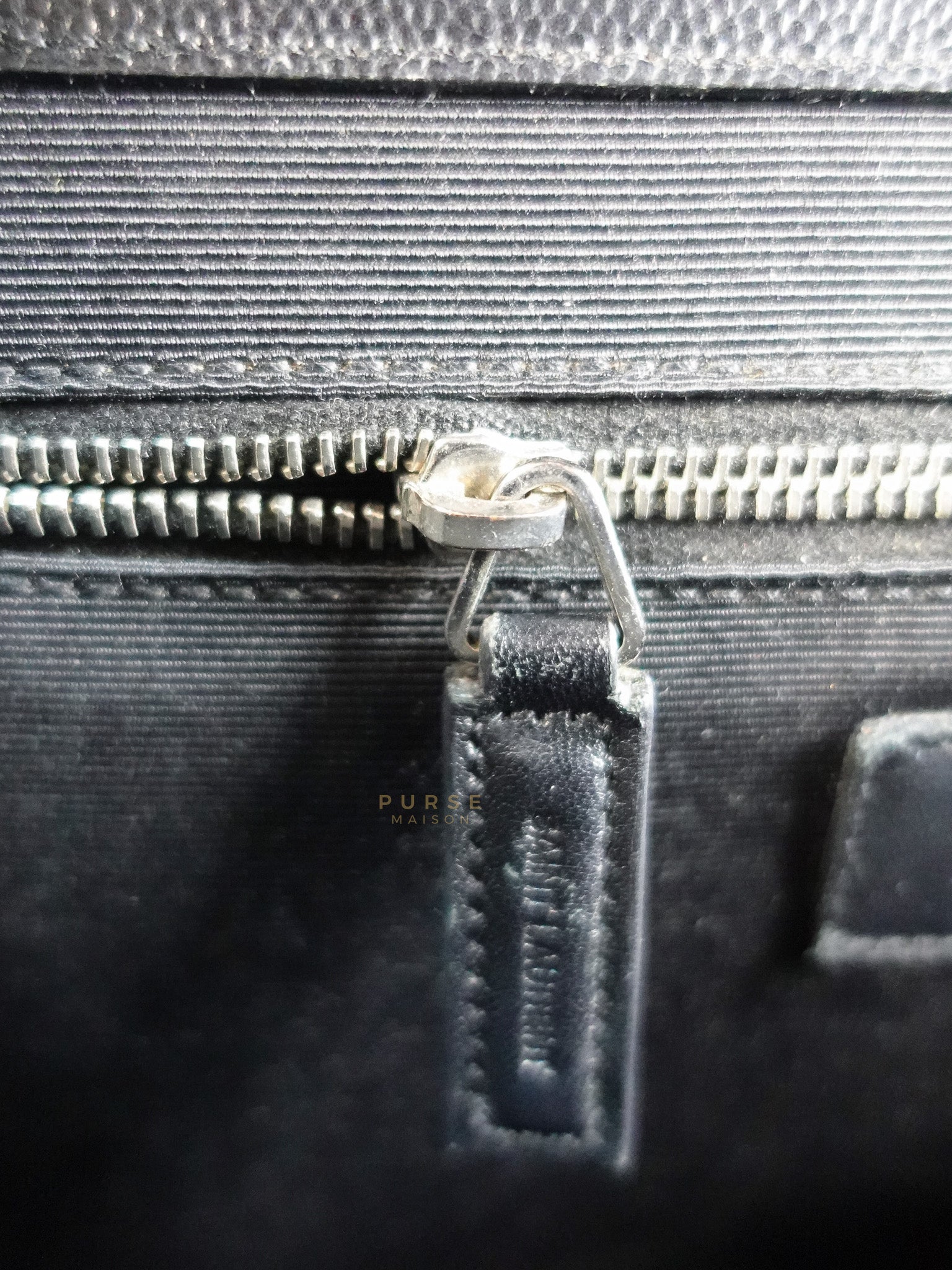 Envelope Large Shoulder Bag in Black Tri Quilted Grained Leather & Silver Hardware | Purse Maison Luxury Bags Shop