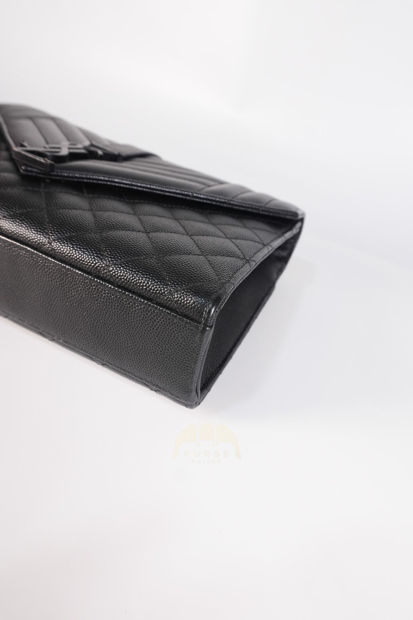 Envelope Medium in Black Grain de Poudre Calfskin Leather in So Black Hardware Chain Bag | Purse Maison Luxury Bags Shop