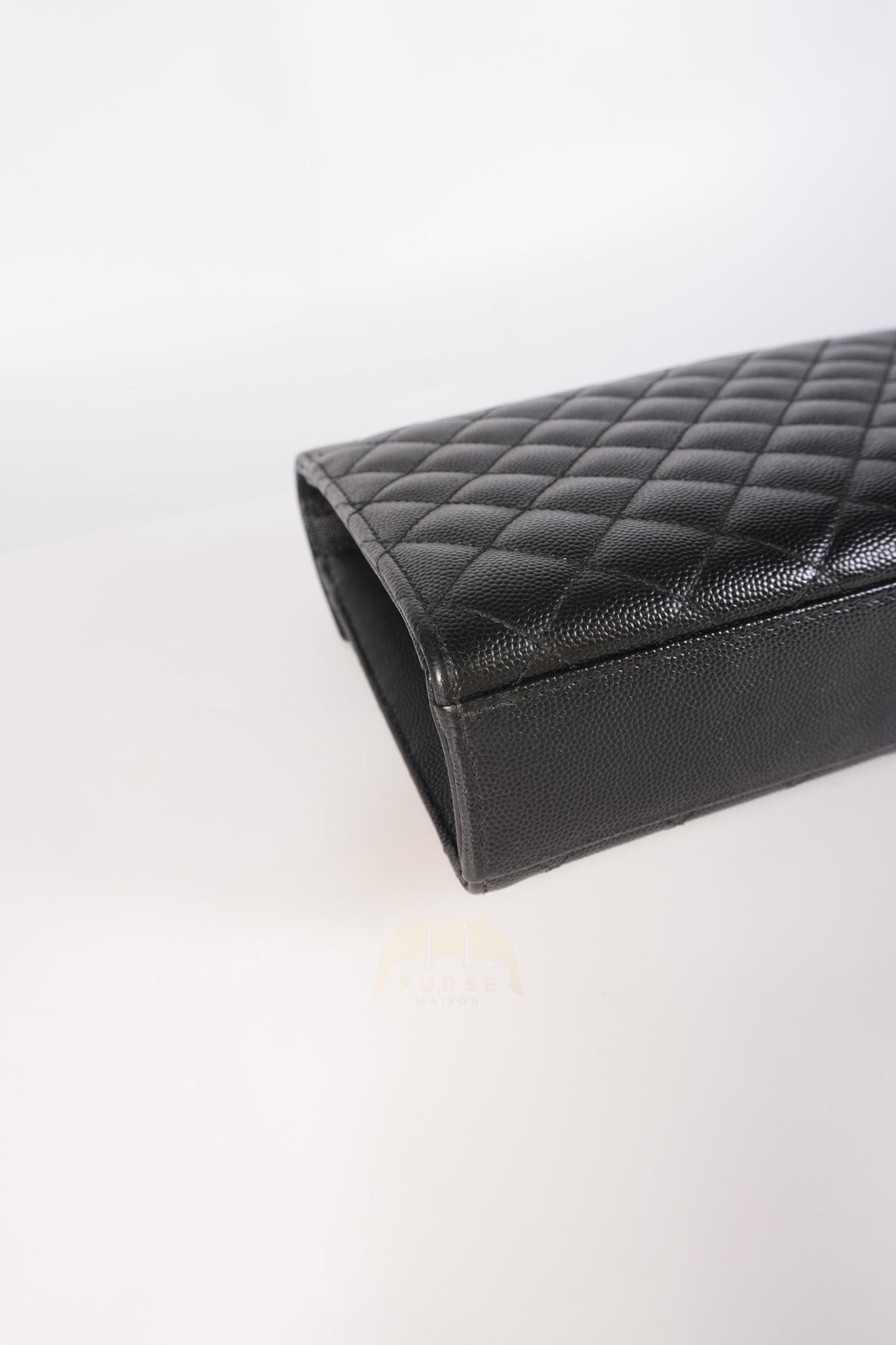 Envelope Medium in Black Grain de Poudre Calfskin Leather in So Black Hardware Chain Bag | Purse Maison Luxury Bags Shop