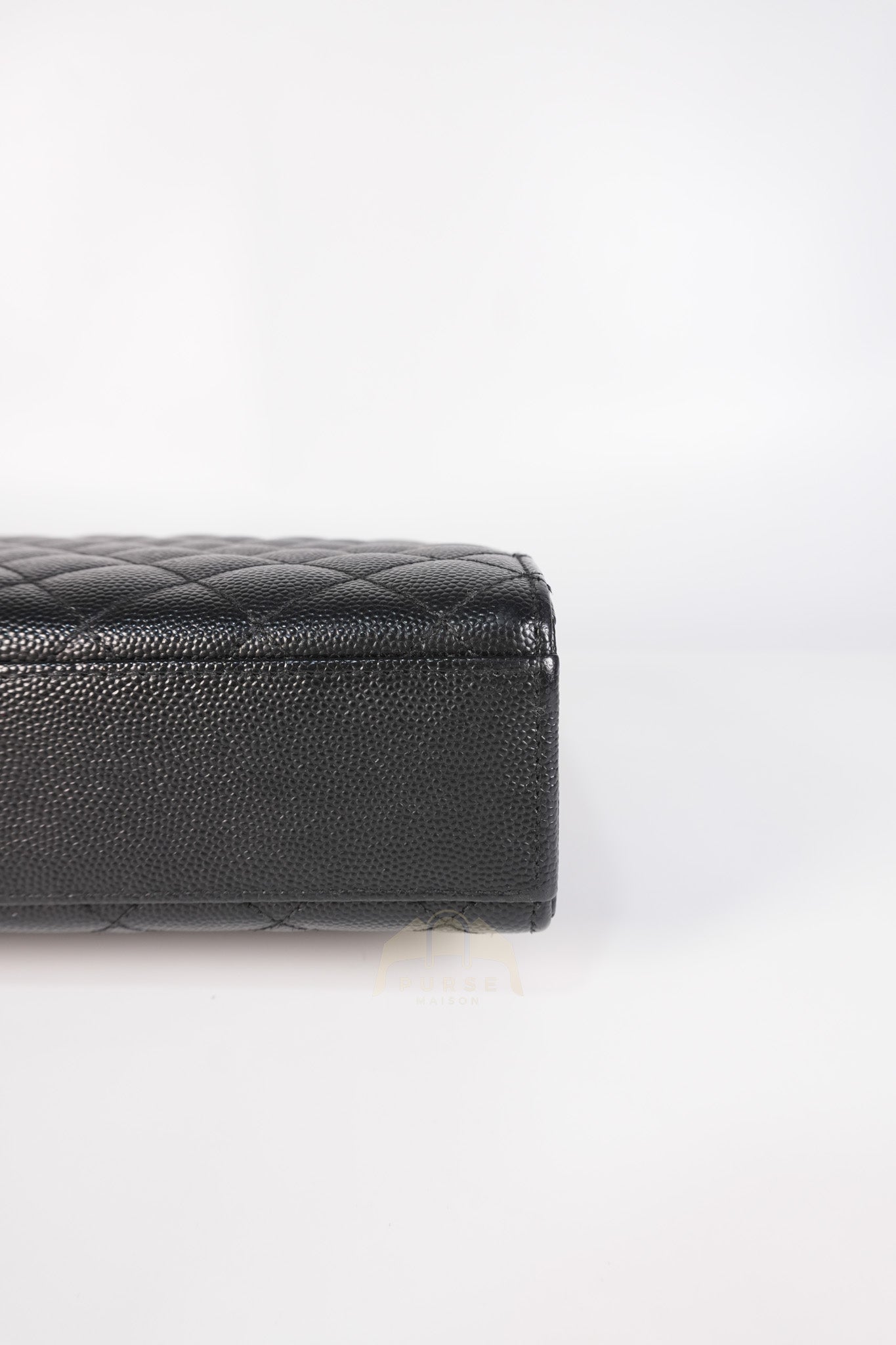 Envelope Medium in Black Grain de Poudre Calfskin Leather in So Black Hardware Chain Bag | Purse Maison Luxury Bags Shop