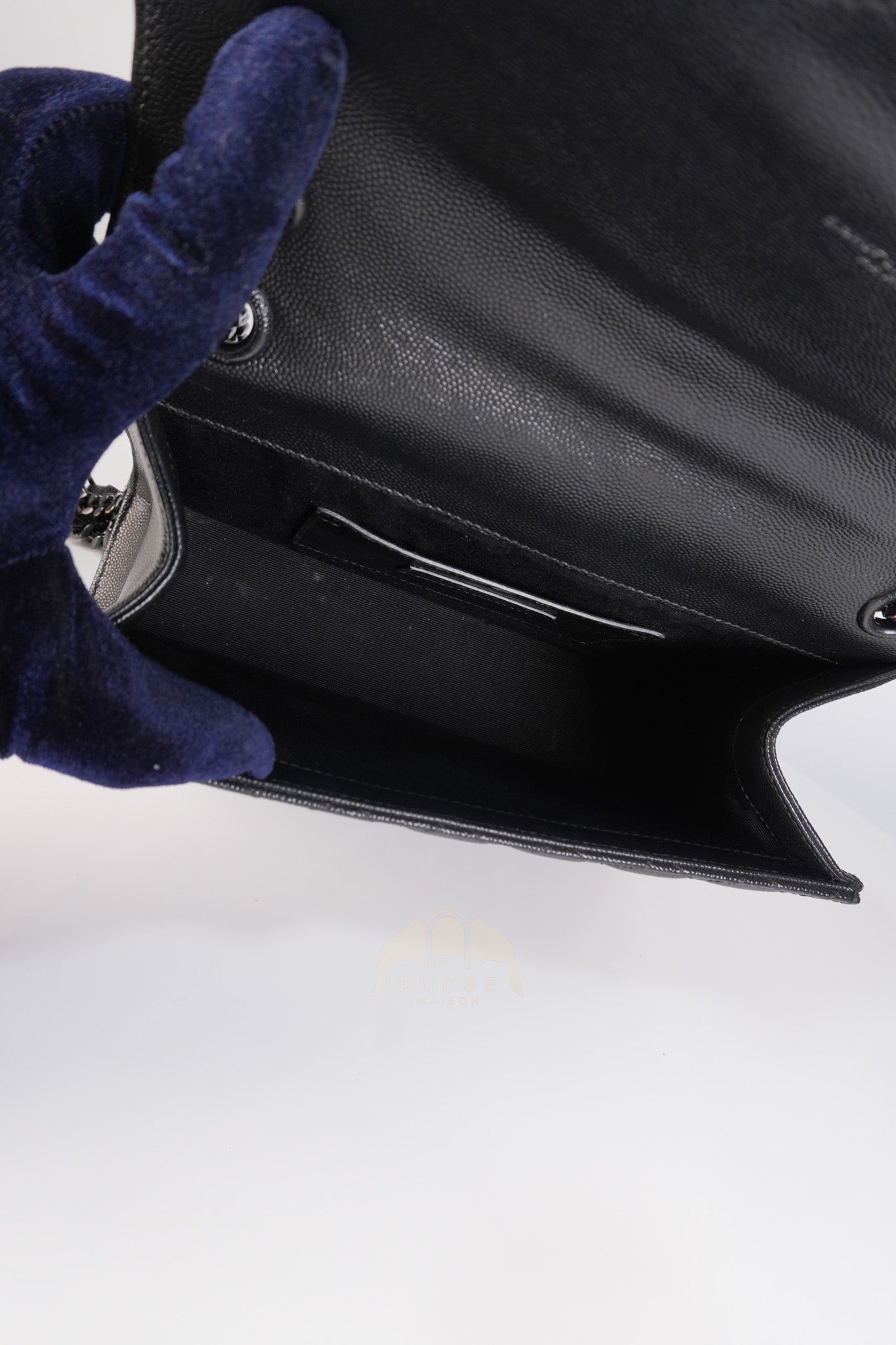 Envelope Medium in Black Grain de Poudre Calfskin Leather in So Black Hardware Chain Bag | Purse Maison Luxury Bags Shop