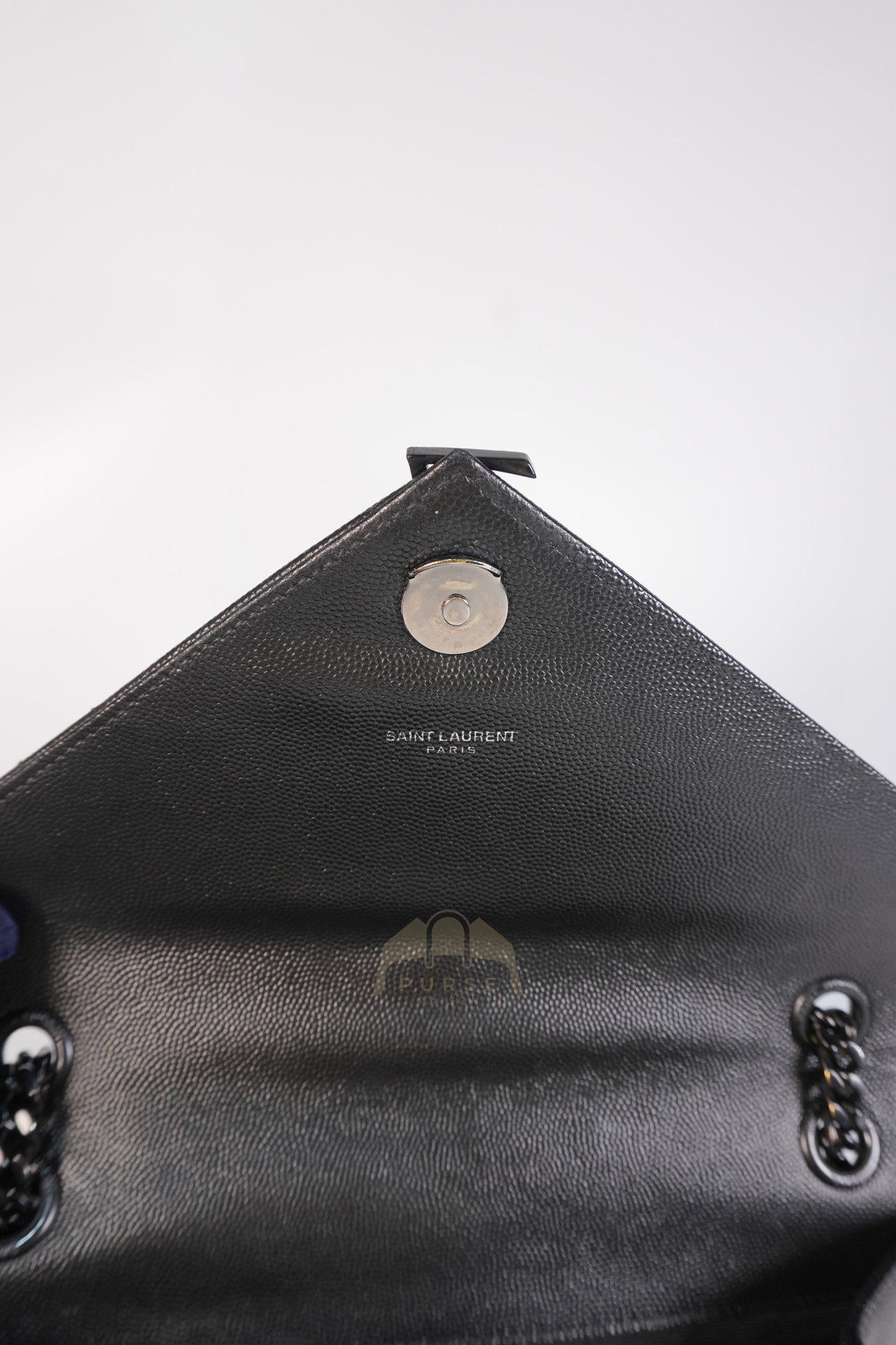 Envelope Medium in Black Grain de Poudre Calfskin Leather in So Black Hardware Chain Bag | Purse Maison Luxury Bags Shop