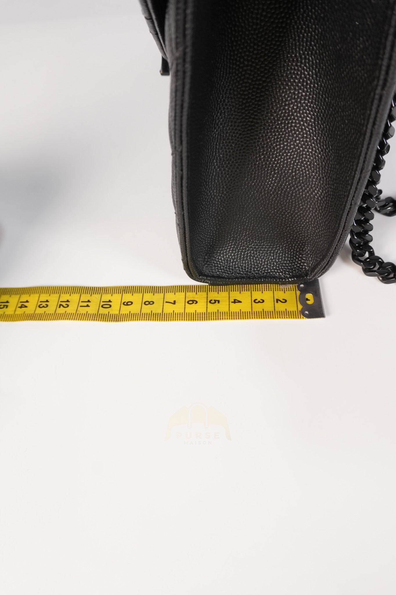 Envelope Medium in Black Grain de Poudre Calfskin Leather in So Black Hardware Chain Bag | Purse Maison Luxury Bags Shop