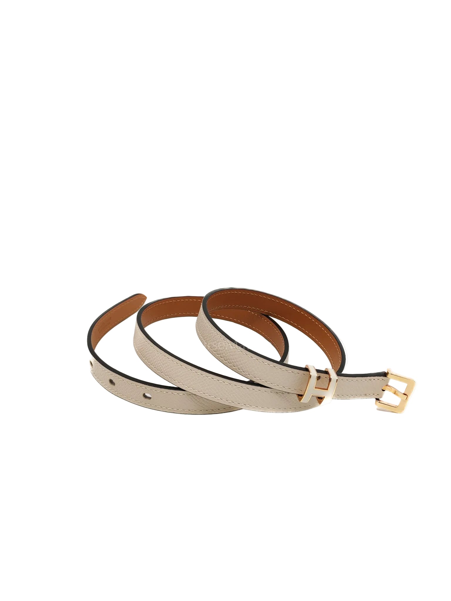 F Pop H Belt in Craie Epsom Leather Stamp Z(2021) Size 75cm