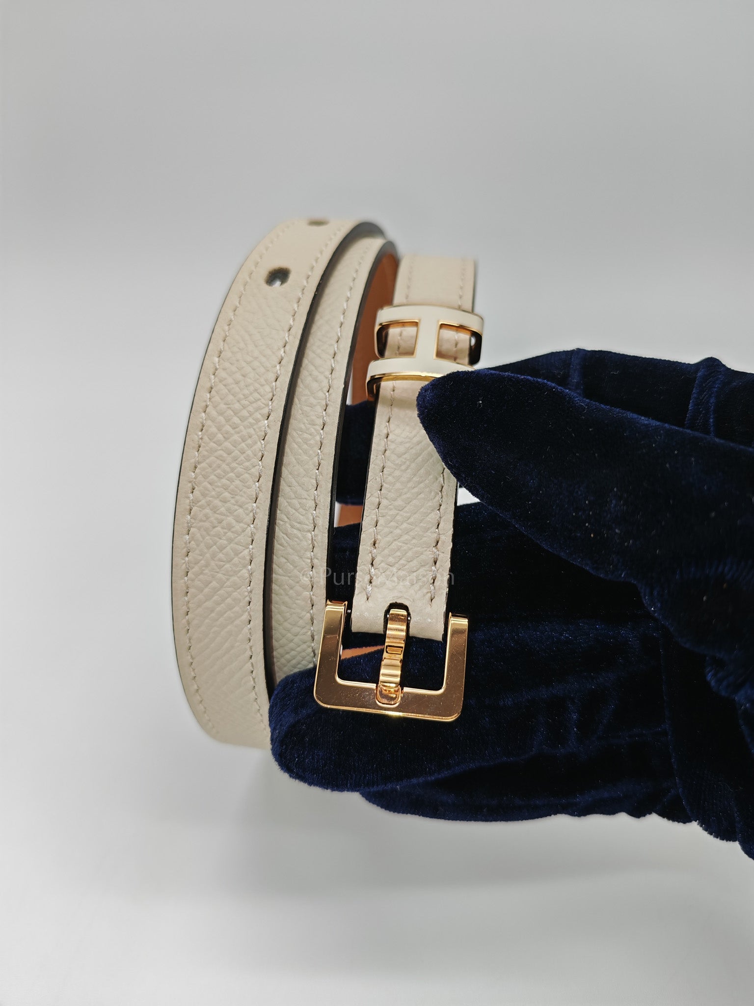 F Pop H Belt in Craie Epsom Leather Stamp Z(2021) Size 75cm