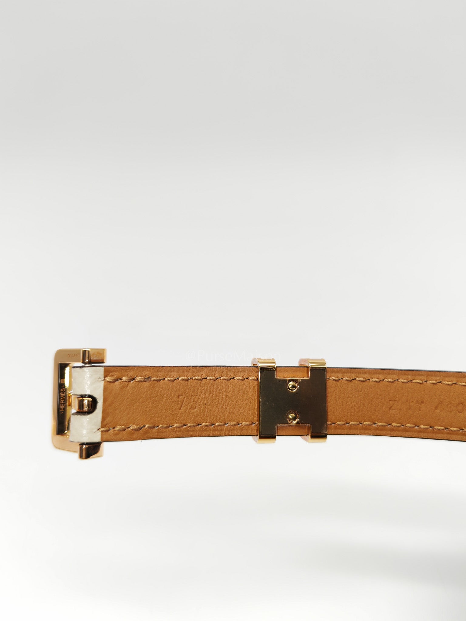 F Pop H Belt in Craie Epsom Leather Stamp Z(2021) Size 75cm