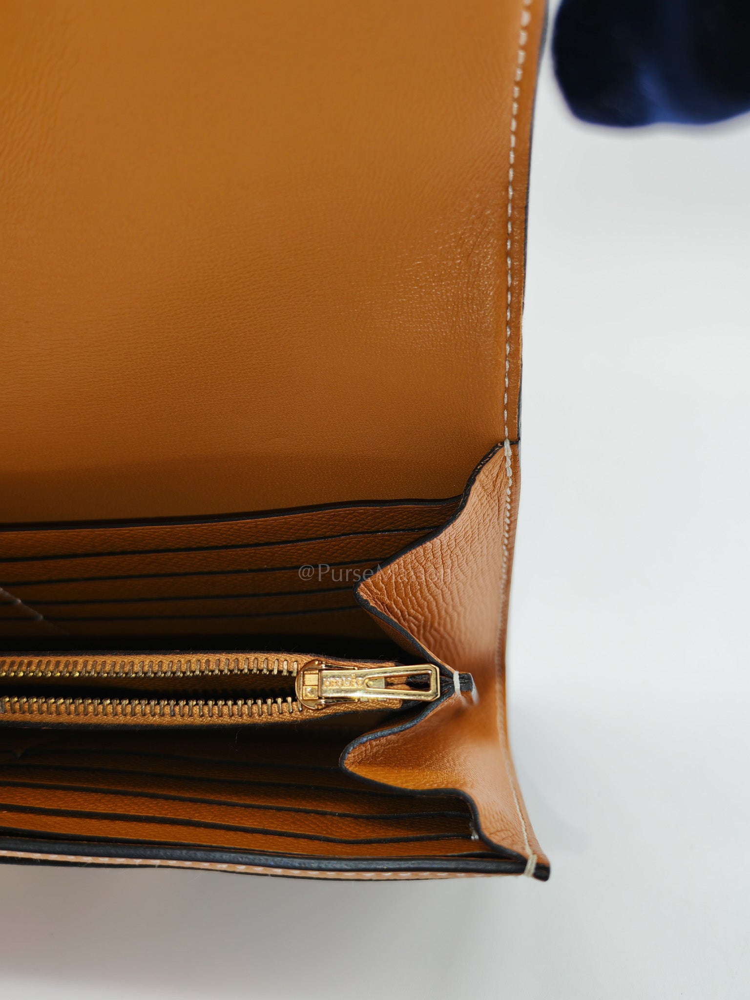 Constance To Go in Toffee Epsom Leather & Gold Hardware Stamp D (2019)