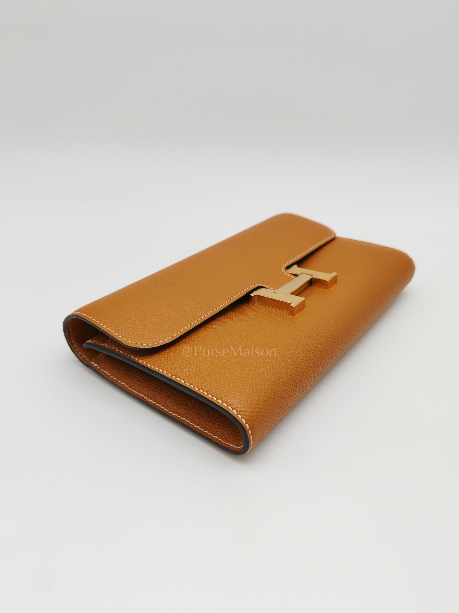 Constance To Go in Toffee Epsom Leather & Gold Hardware Stamp D (2019)