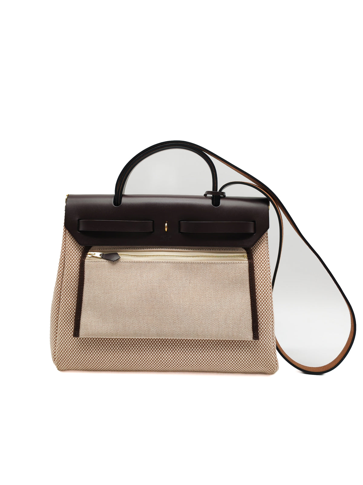 Hermès Herbag Zip PM 31 Ecru, Beige Toile H Ebene Hunter Gold Hardware Stamp W (2024)