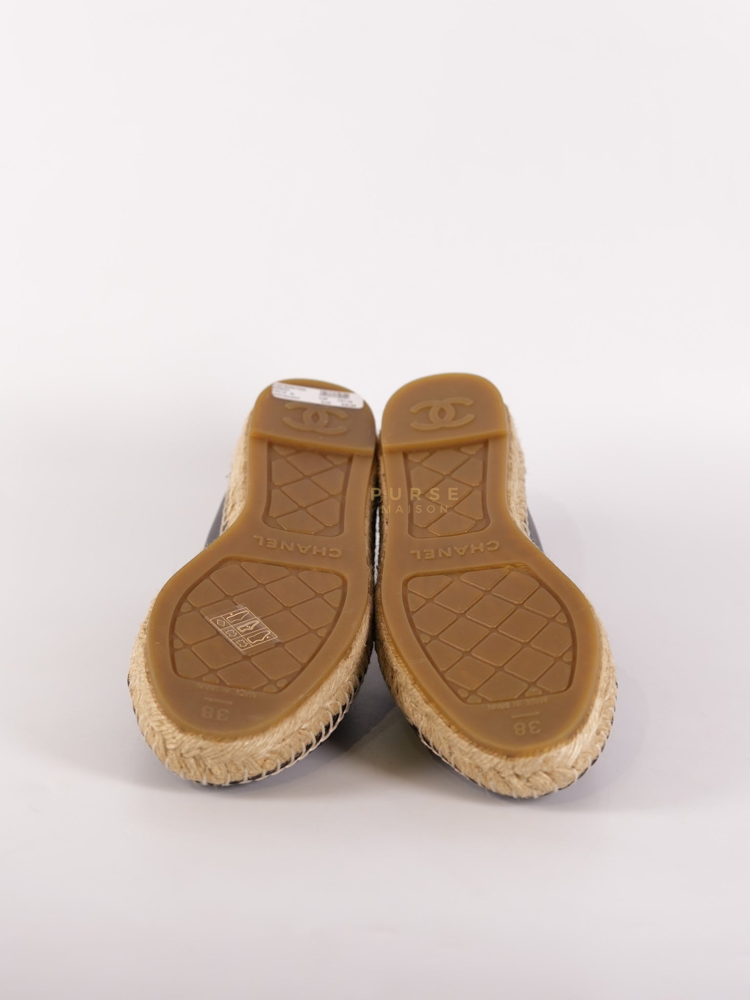 Espadrille Black in Lambskin Leather Size 38 EU (24 cm) | Purse Maison Luxury Bags Shop