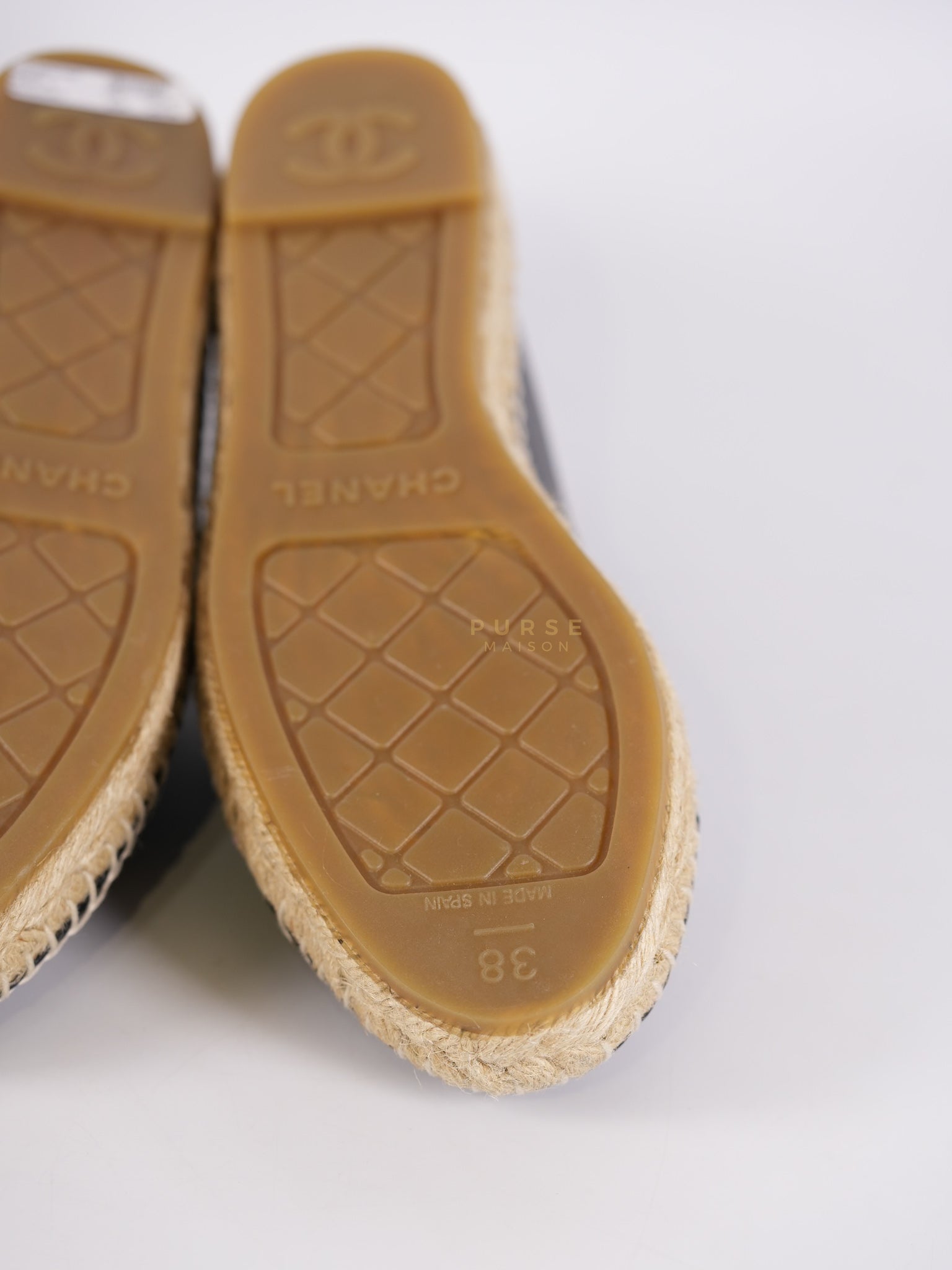 Espadrille Black in Lambskin Leather Size 38 EU (24 cm) | Purse Maison Luxury Bags Shop