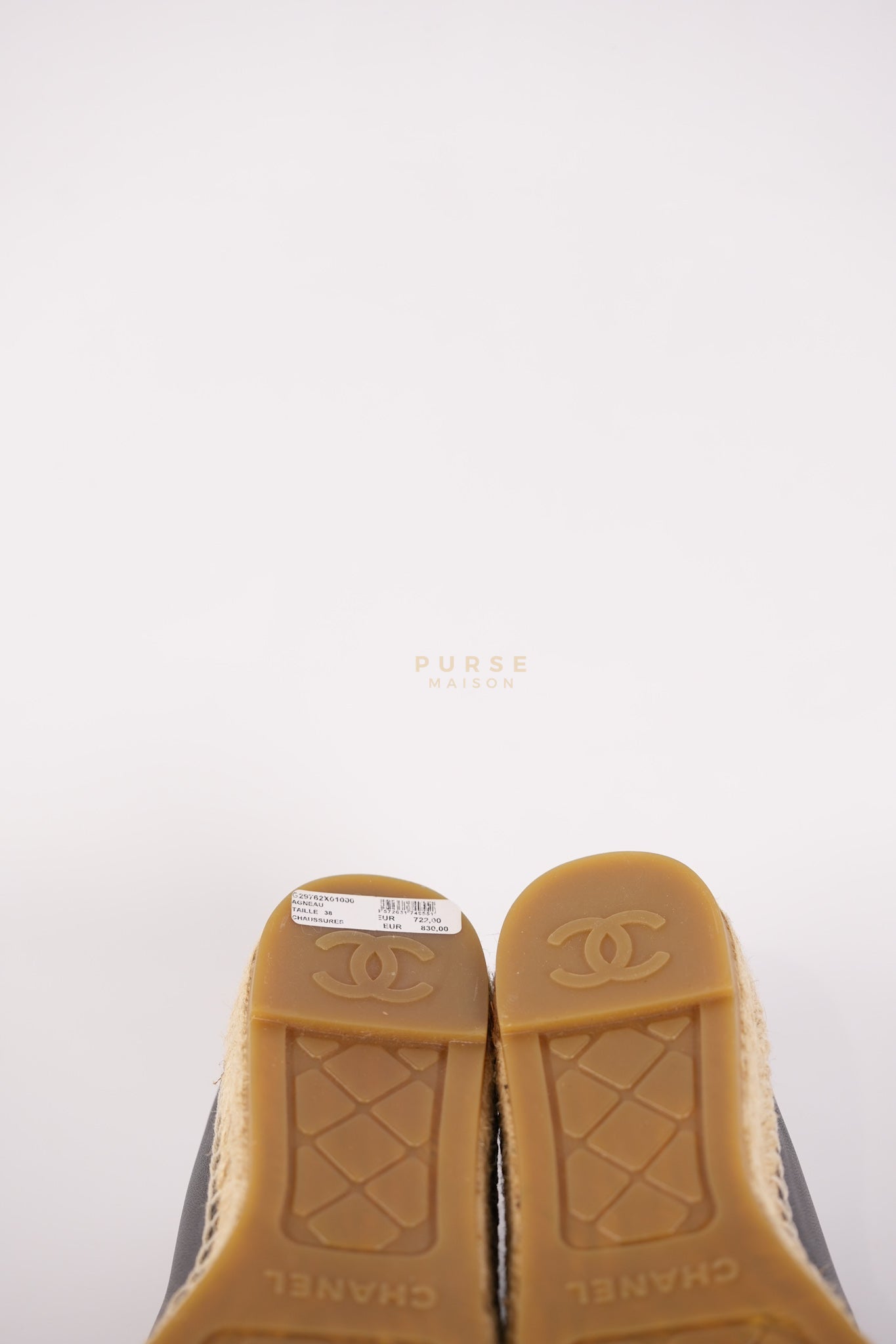 Espadrille Black in Lambskin Leather Size 38 EU (24 cm) | Purse Maison Luxury Bags Shop