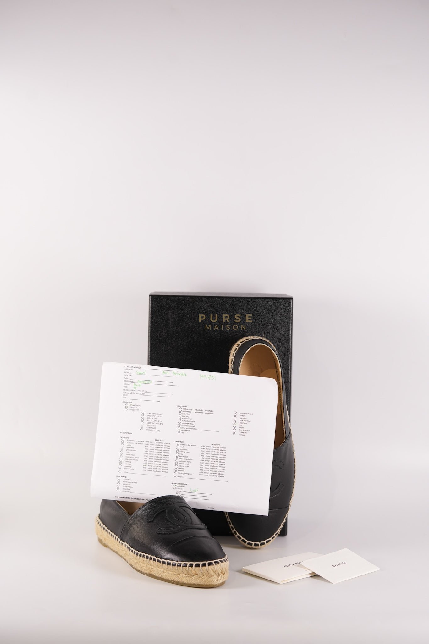 Espadrille Black in Lambskin Leather Size 38 EU (24 cm) | Purse Maison Luxury Bags Shop
