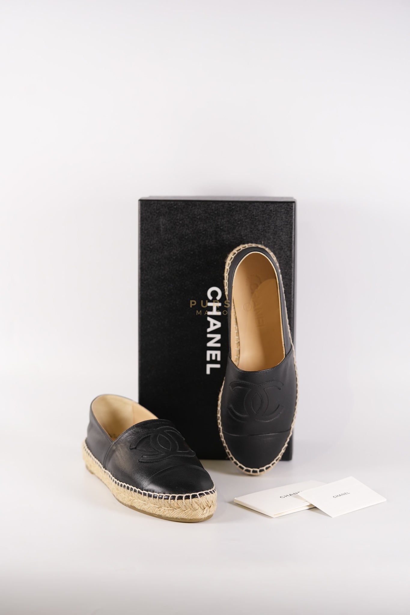Espadrille Black in Lambskin Leather Size 38 EU (24 cm) | Purse Maison Luxury Bags Shop
