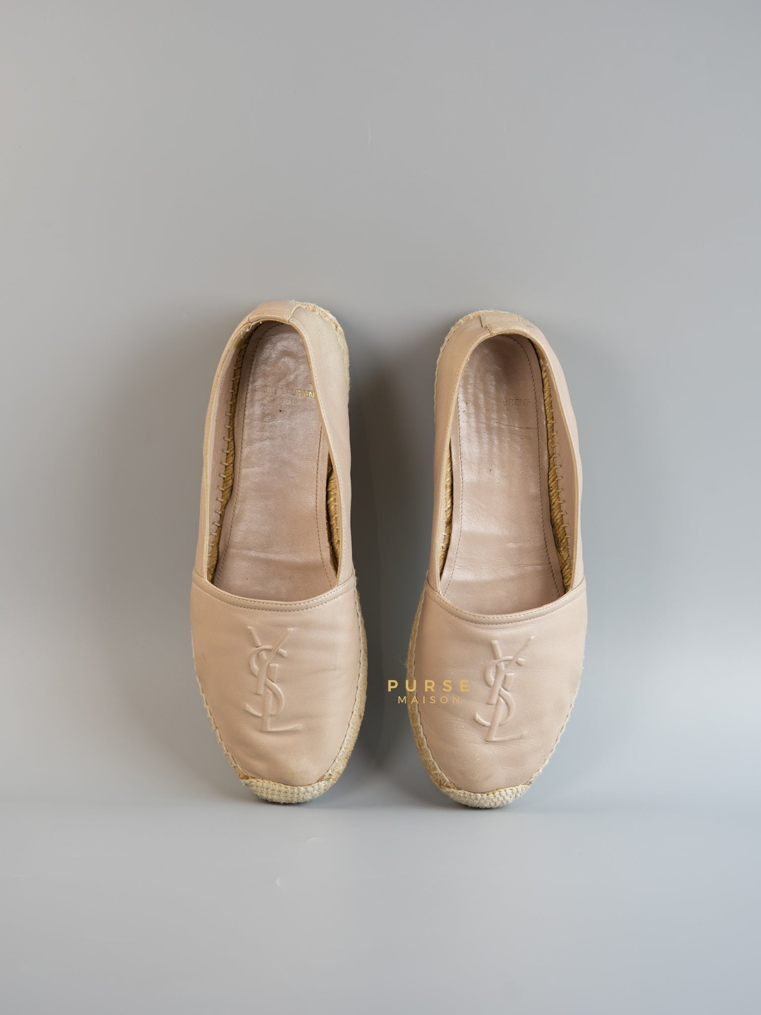 Espadrilles in Beige Lambskin Leather Size 38 (25cm) | Purse Maison Luxury Bags Shop