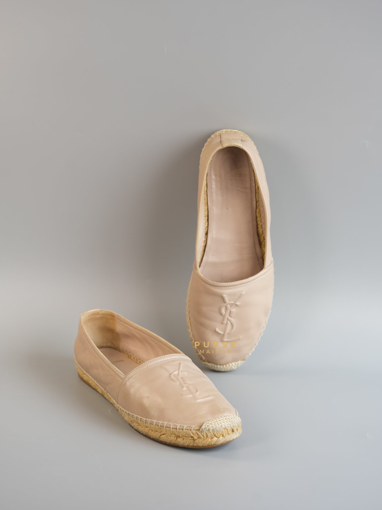 Espadrilles in Beige Lambskin Leather Size 38 (25cm) | Purse Maison Luxury Bags Shop