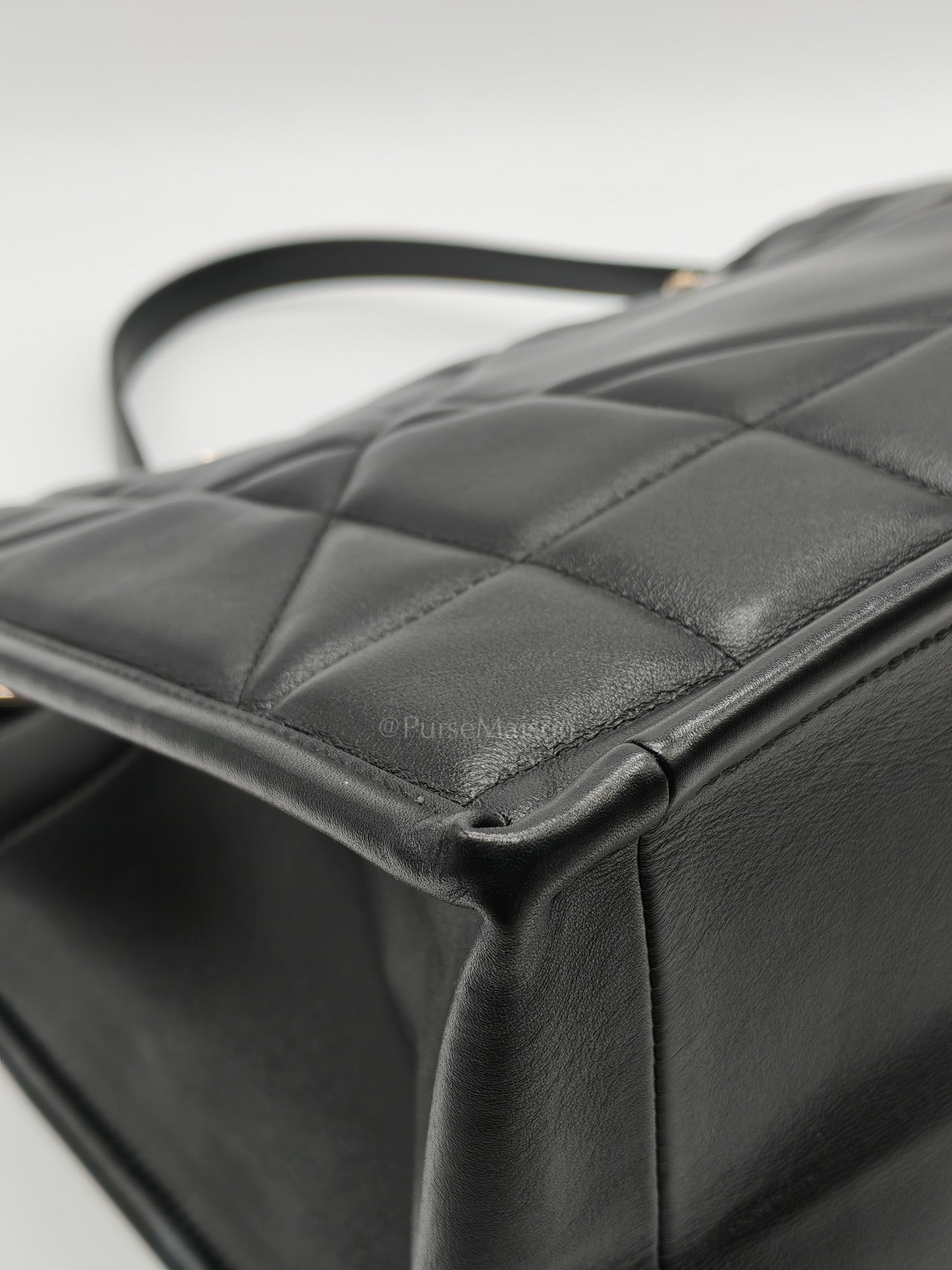 Essential Tote Bag in Black Calfskin Leather & Light Gold Hardware | Purse Maison Luxury Bags Shop