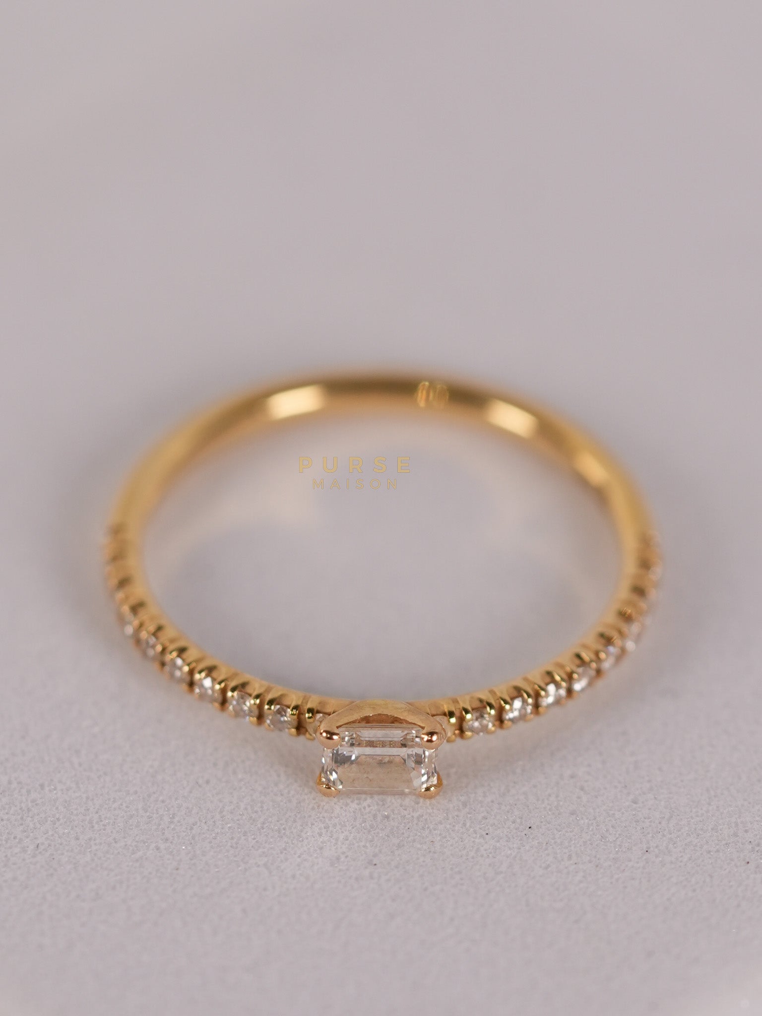 Etincelle de Cartier Ring, 0.16CT Emerald-cut Diamond Paved Size 7 | Purse Maison Luxury Bags Shop