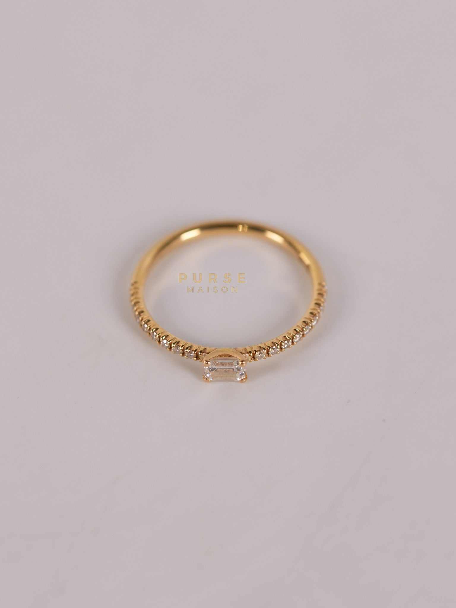 Etincelle de Cartier Ring, 0.16CT Emerald-cut Diamond Paved Size 7 | Purse Maison Luxury Bags Shop