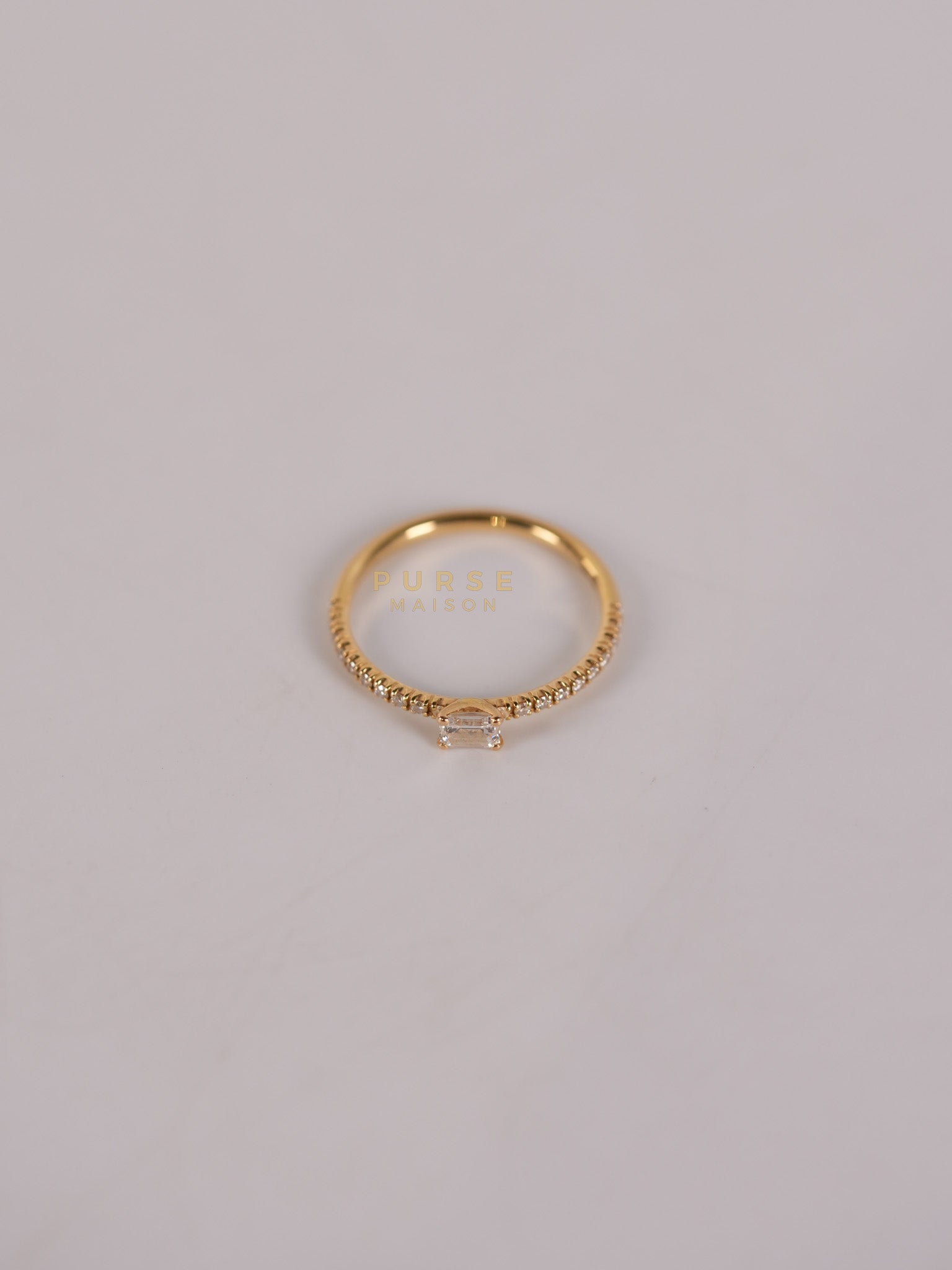 Etincelle de Cartier Ring, 0.16CT Emerald-cut Diamond Paved Size 7 | Purse Maison Luxury Bags Shop