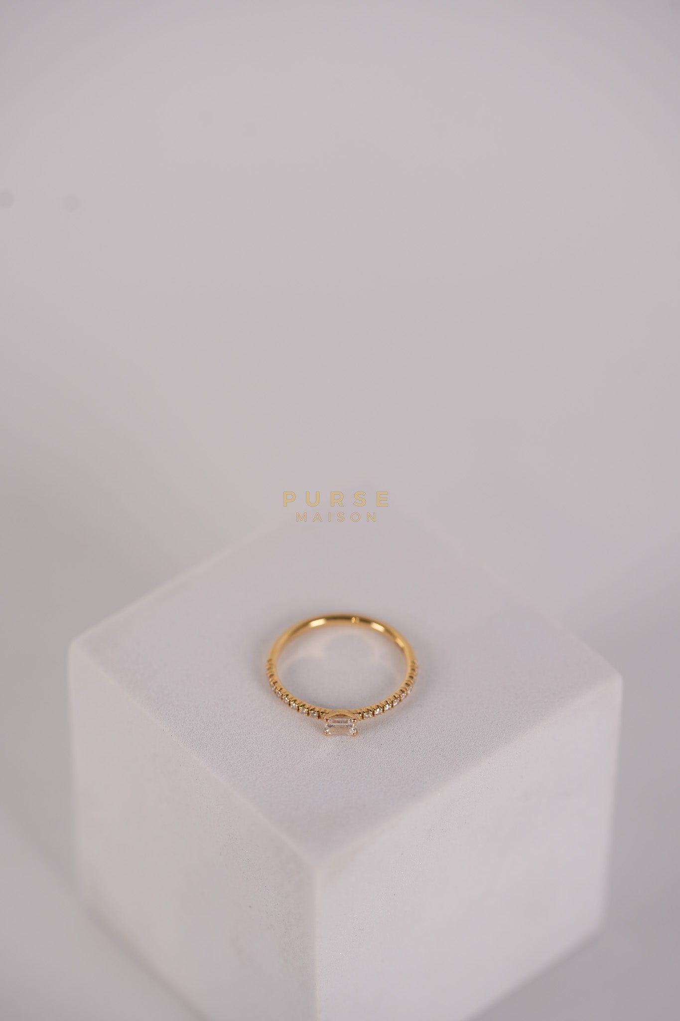 Etincelle de Cartier Ring, 0.16CT Emerald-cut Diamond Paved Size 7 | Purse Maison Luxury Bags Shop