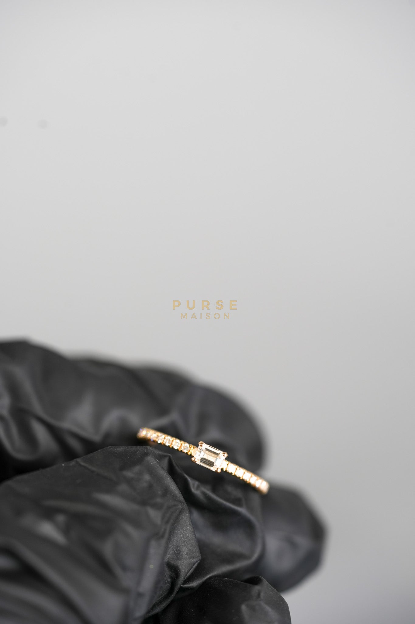 Etincelle de Cartier Ring, 0.16CT Emerald-cut Diamond Paved Size 7 | Purse Maison Luxury Bags Shop