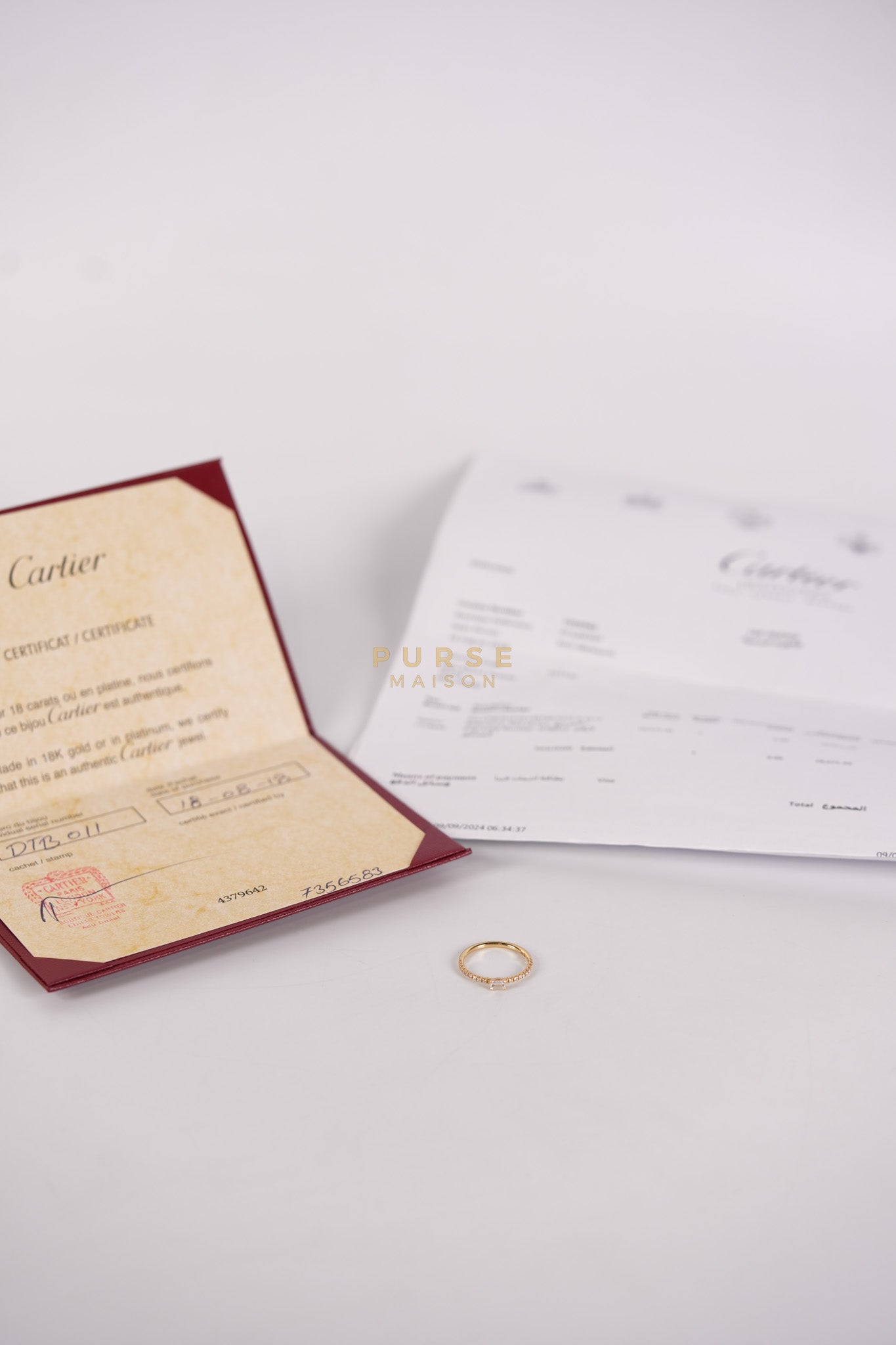 Etincelle de Cartier Ring, 0.16CT Emerald-cut Diamond Paved Size 7 | Purse Maison Luxury Bags Shop